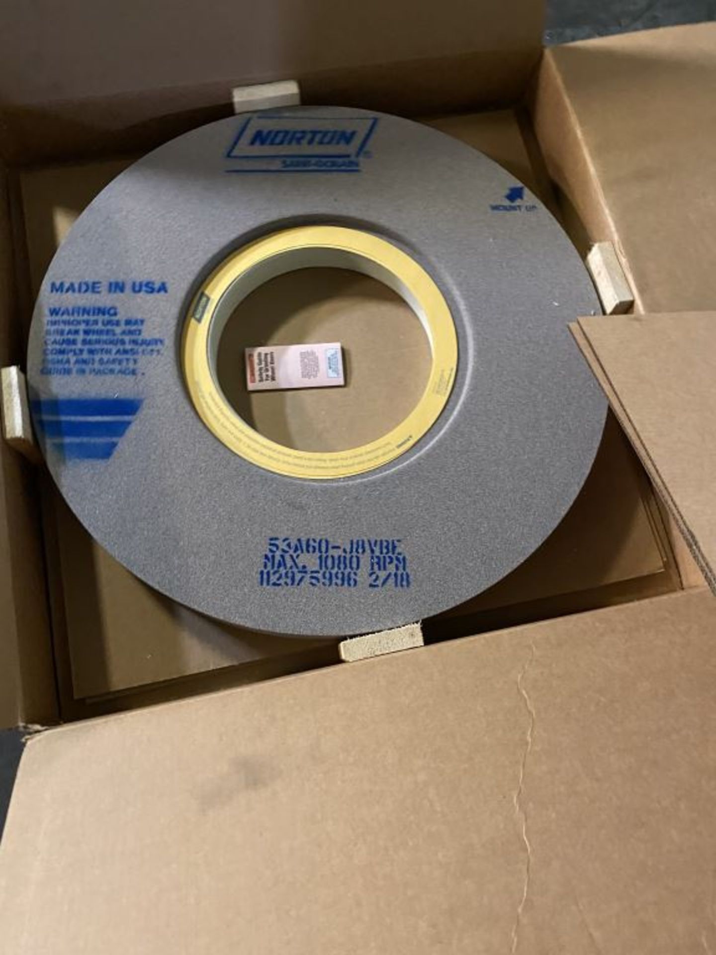 NEW NORTON GRINDING WHEEL - $10.00 Rigging Fee Due to Onsite Rigger - Located in Bryan, Ohio