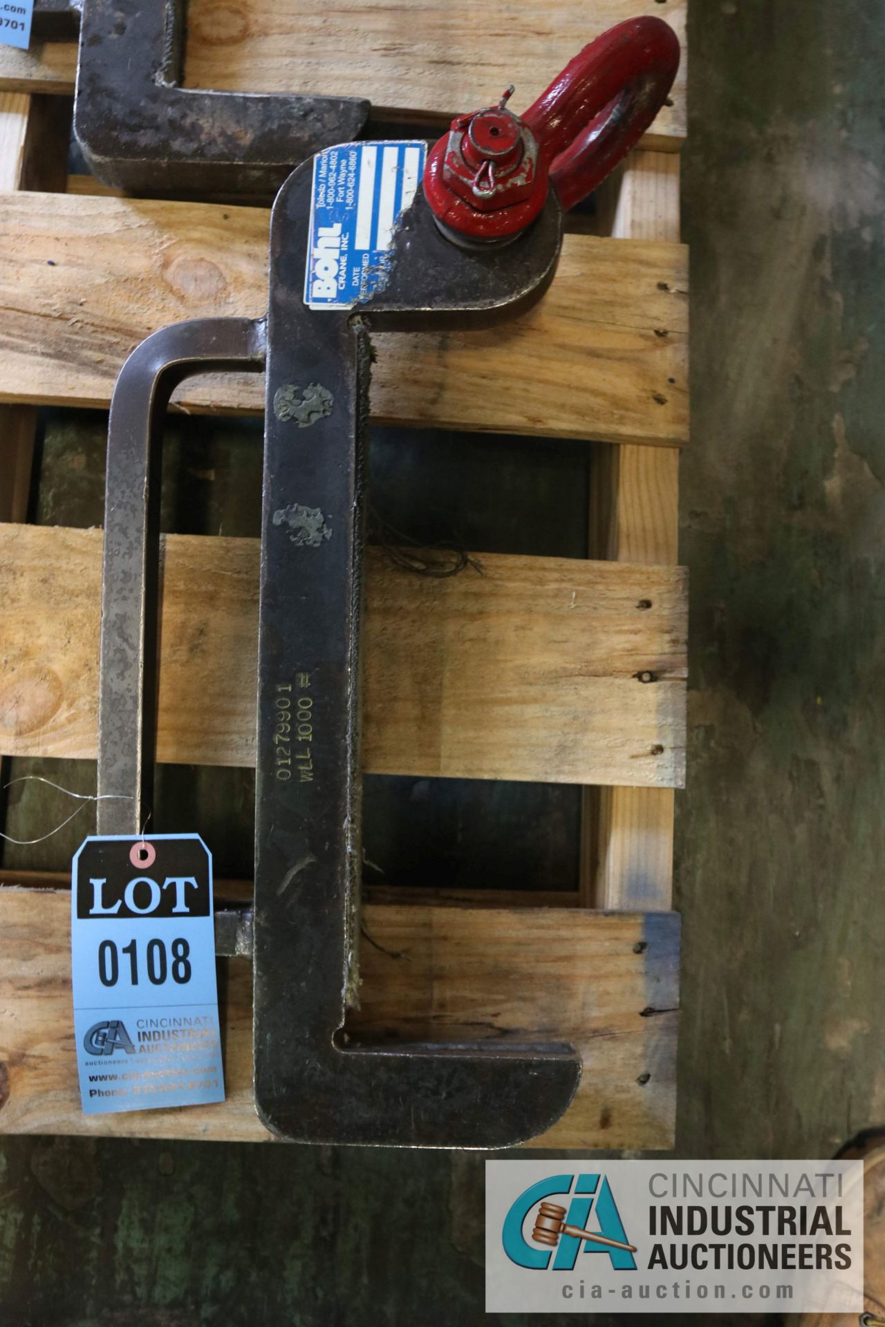 1,000 LB. COIL LIFT C HOOK; 5" PICK TONGUE, 16" HEIGHT INSIDE C - Located in Bryan, Ohio