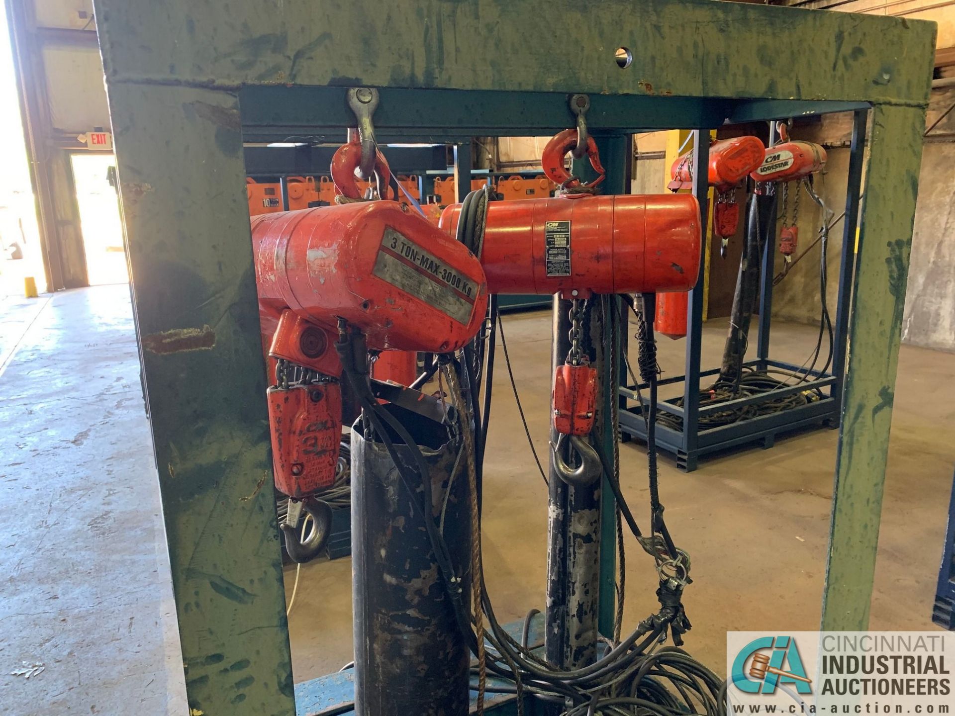 CM LODESTAR ELECTRIC CHAIN HOISTS; (1) 3 TON MODEL RRT2 & (1) 2 TON MODEL R