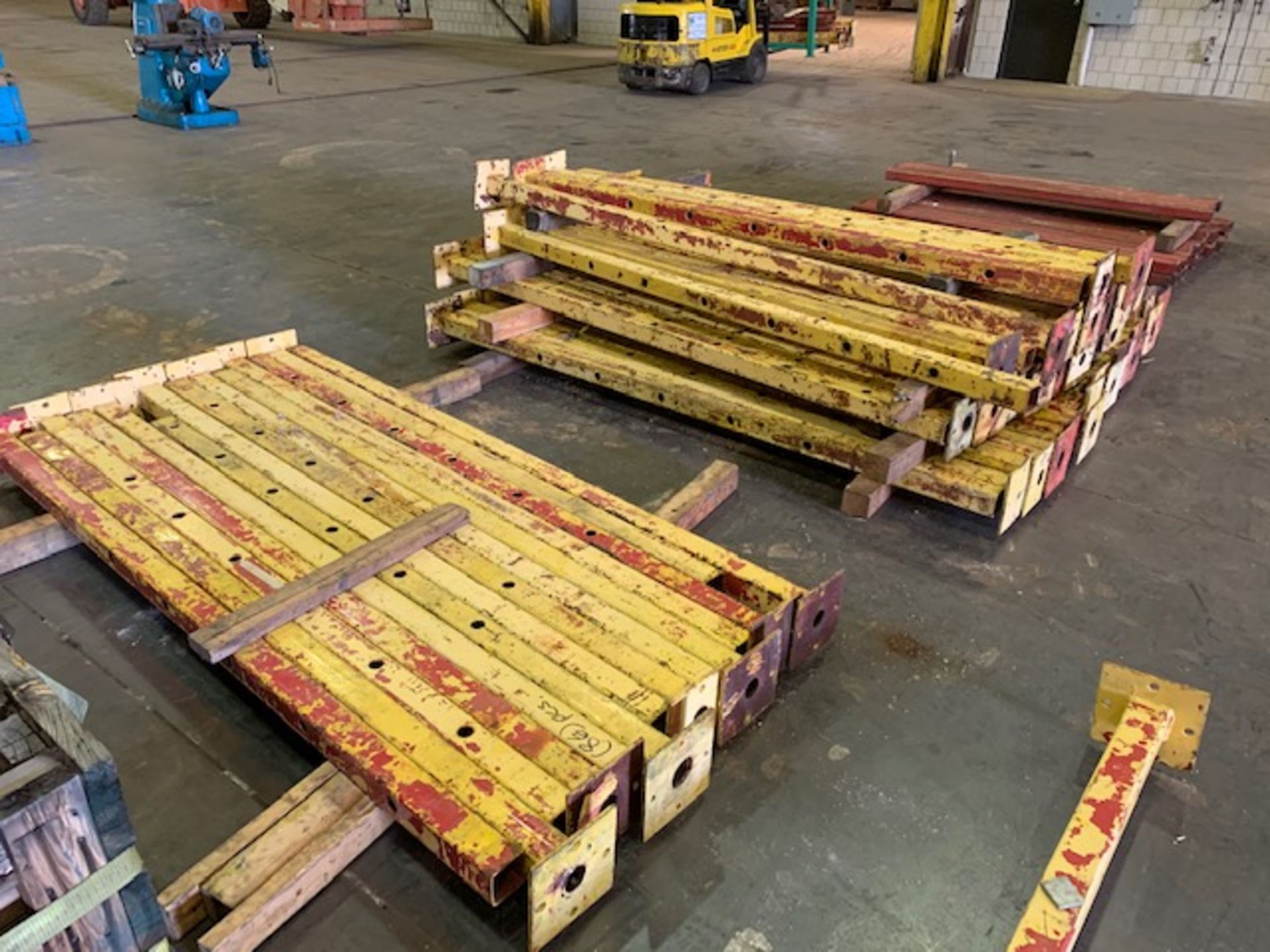 (LOT) TUBULAR FRAME BRACING / SHORING SYSTEM; APPROX. (76) 3" SQUARE X 8' YELLOW BRACES, APPROX. - Image 2 of 6