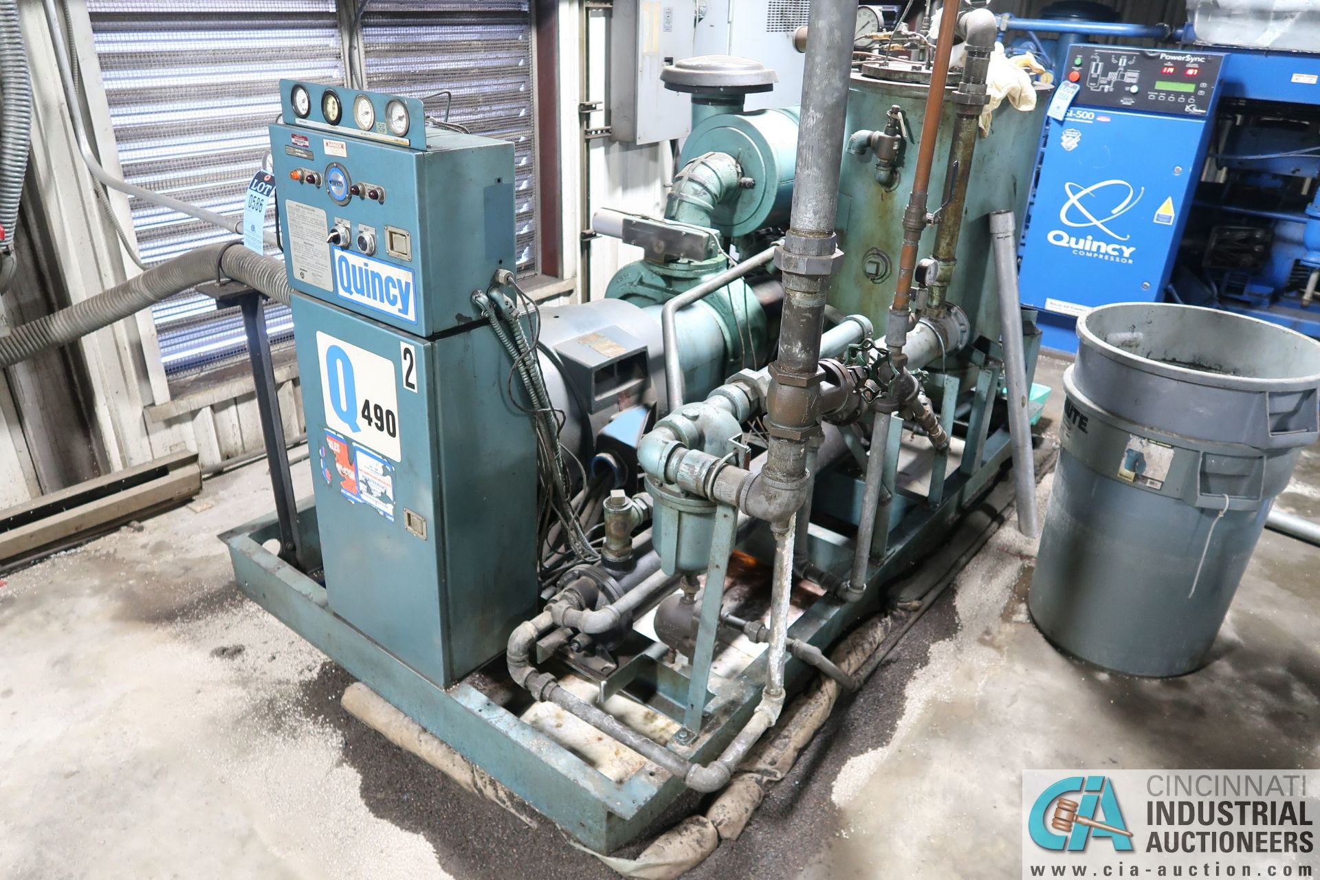 100 HP QUINCY MODEL Q490 AIR COMPRESSOR; S/N 255112-0