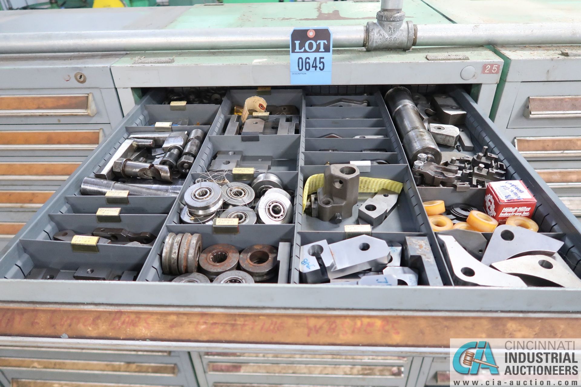 12-DRAWER CABINET WITH HARDWARE AND TOOL ROOM ITEMS - Image 2 of 10