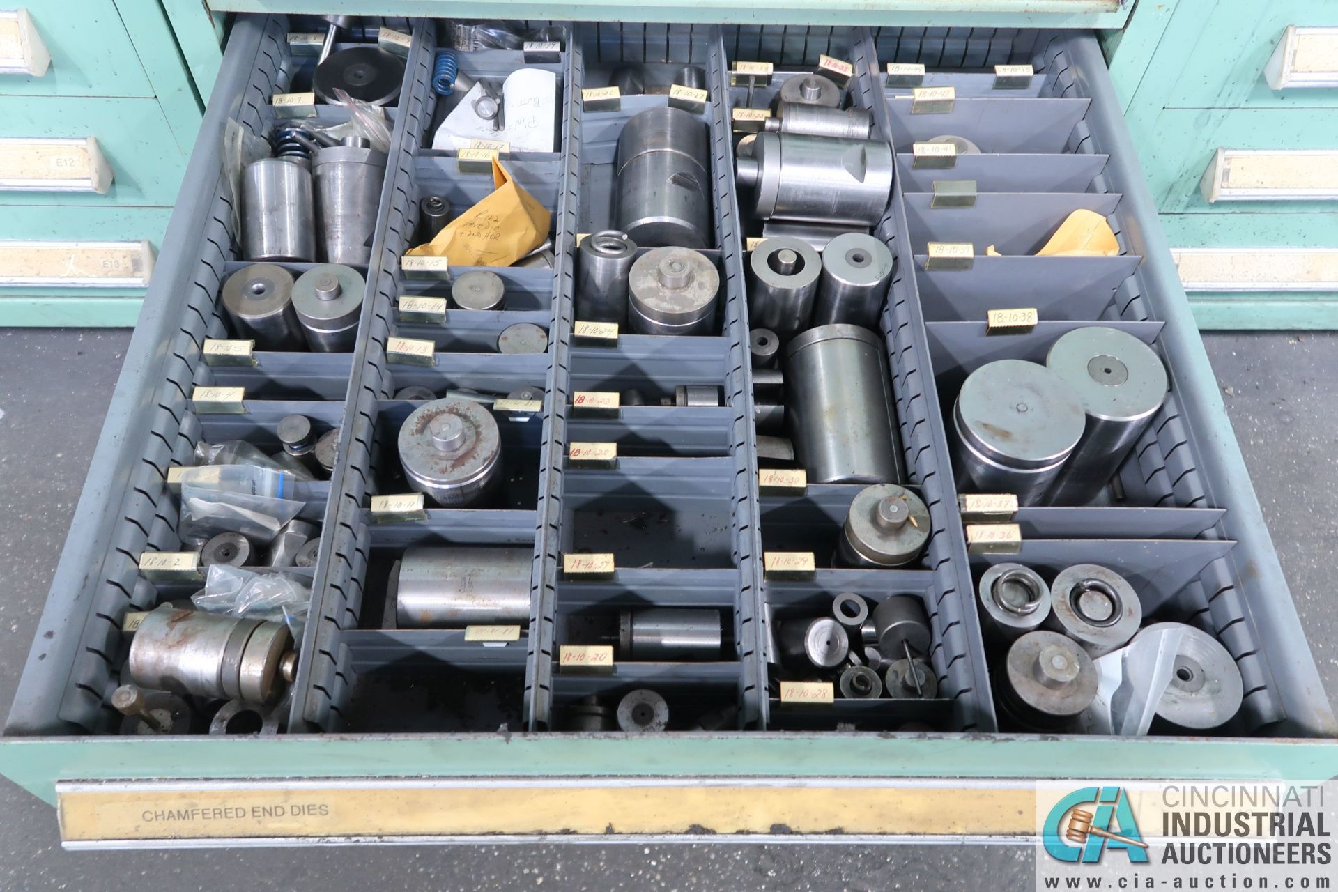 (LOT) TOOLING CABINET; PUNCHES, DIES, CHAMGERED DIES - Image 11 of 12