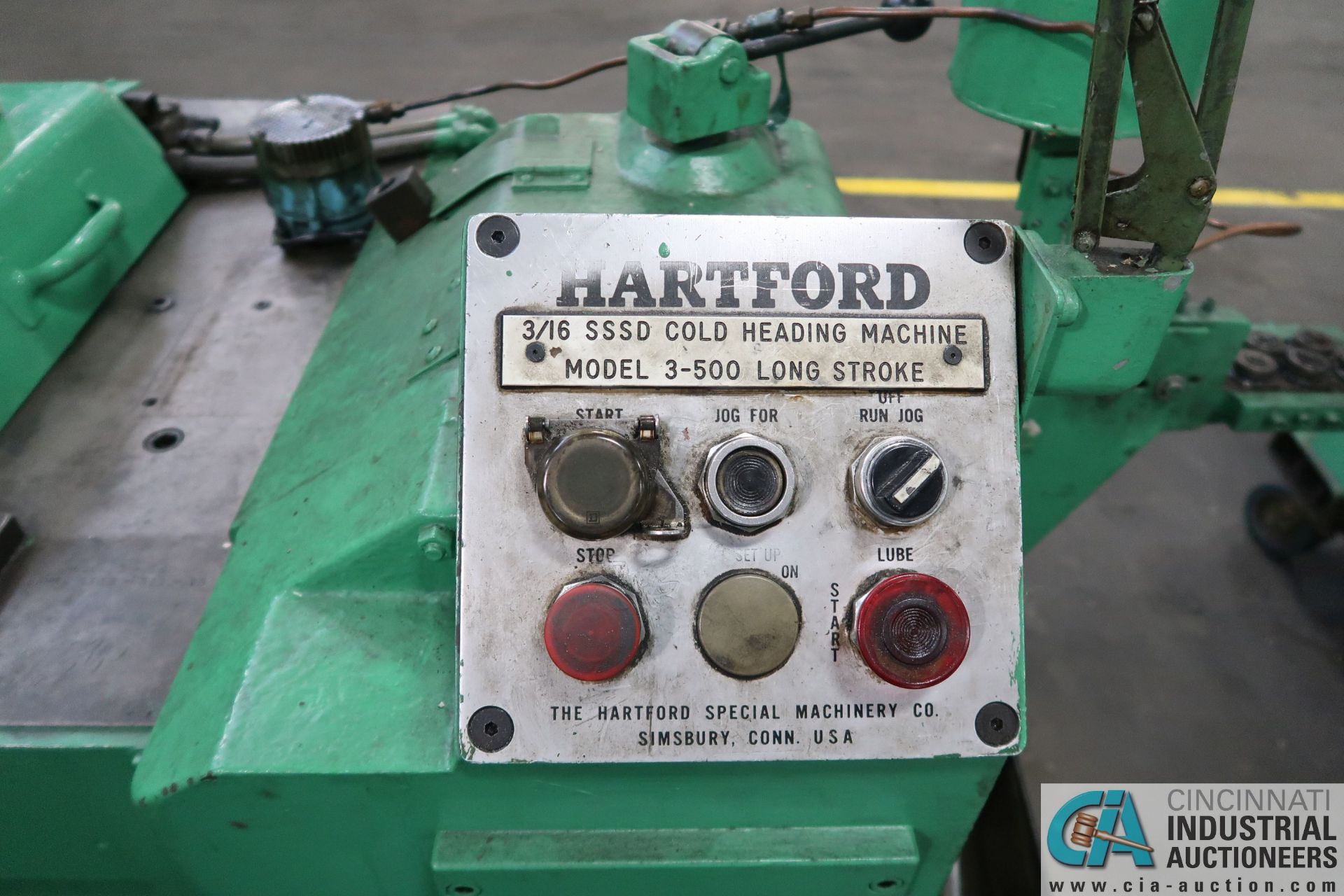 HARTFORD MODEL 3-500 HIGH SPEED SINGLE STROKE SOLID DIE LONG STROKE COLD HEADER; S/N 5302-311-19, - Image 6 of 13