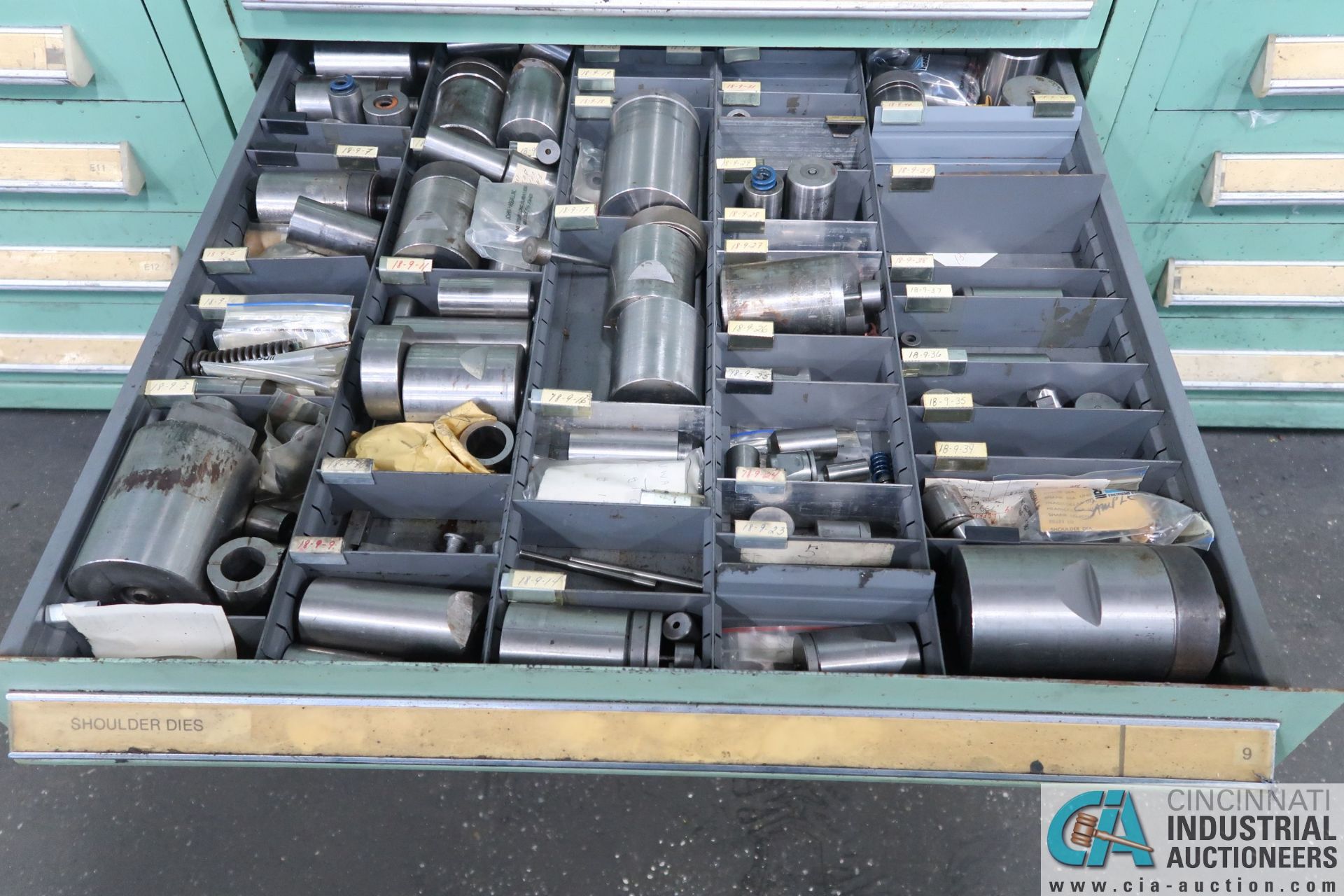 (LOT) TOOLING CABINET; PUNCHES, DIES, CHAMGERED DIES - Image 10 of 12