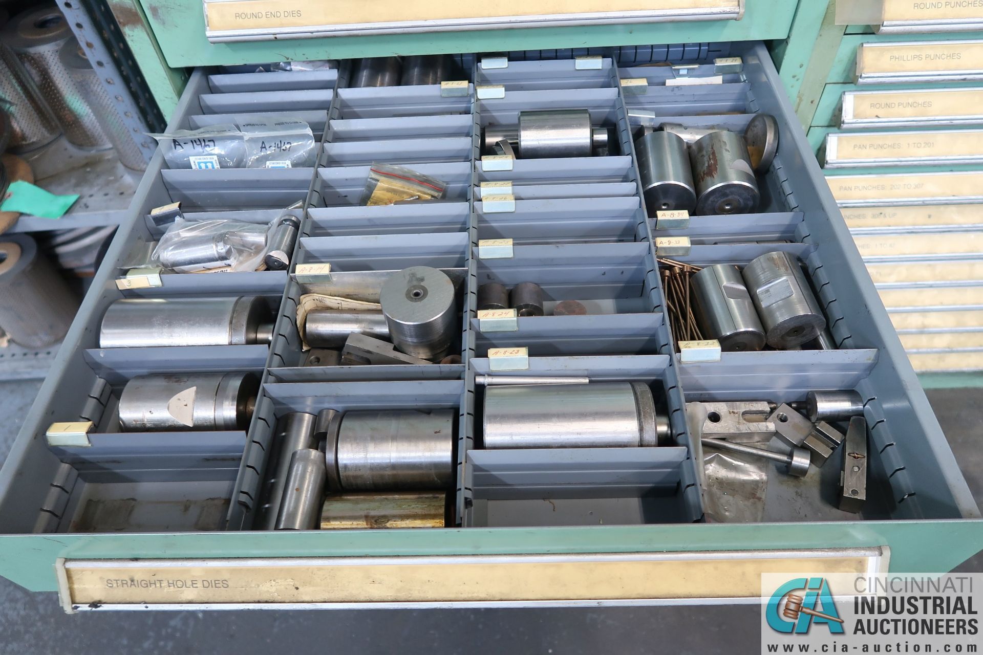 (LOT) TOOLING CABINET WITH DIES, DIE CASINGS, SPECIAL TOOLING - Image 8 of 12