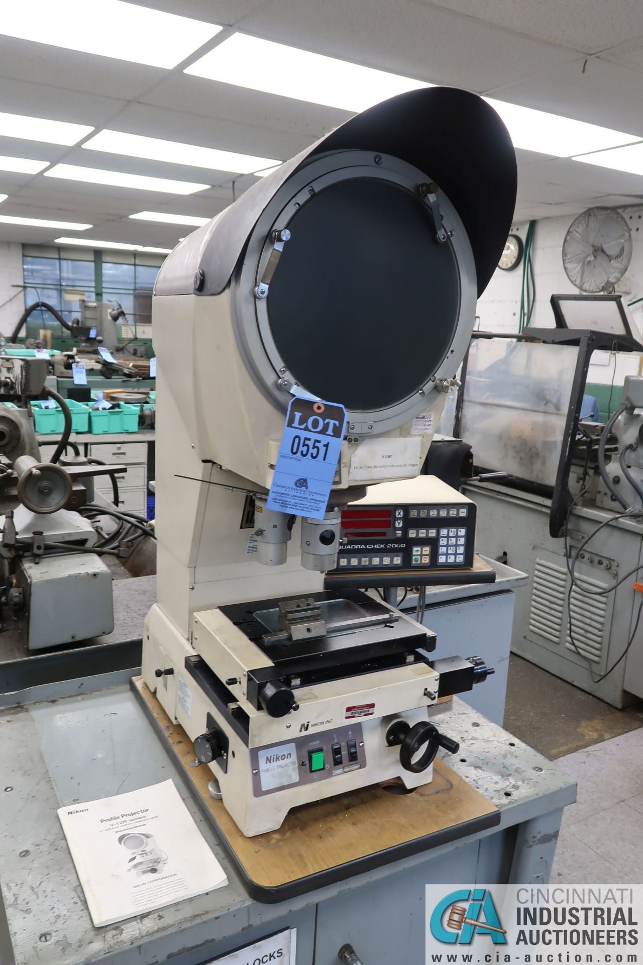 12" NIKON MODEL V12B OPTICAL COMPARATOR, QUADRA-CHEK 2000 DRO