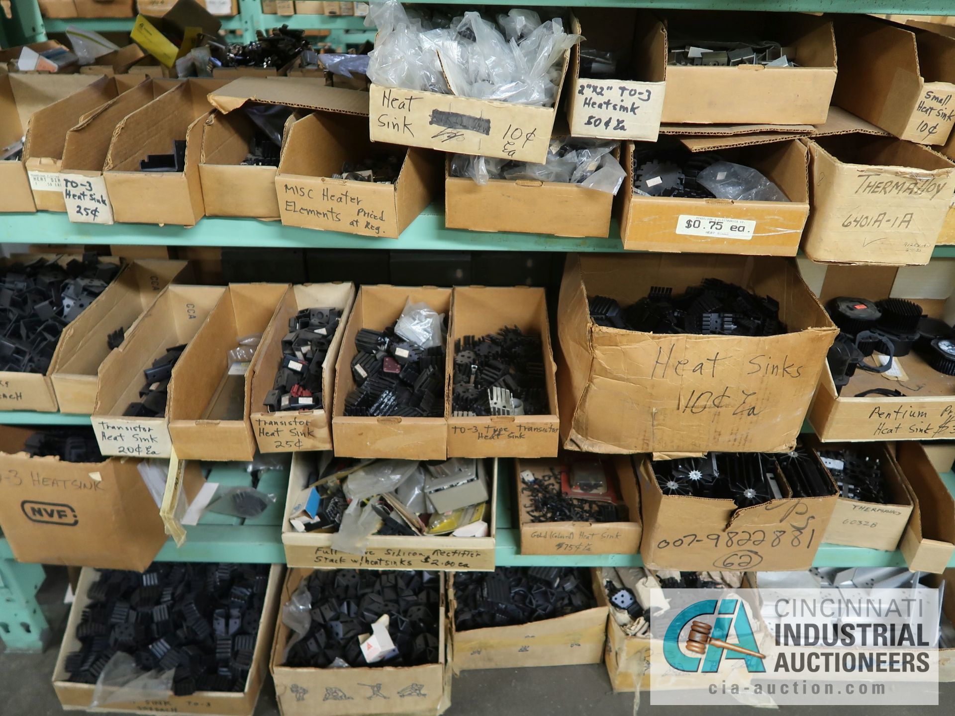 CONTENTS OF (4) RACKS INCLUDING MISCELLANEOUS FUSES, FUSE HOLDERS, HEAT SINKS **NO RACKS** - Image 19 of 24