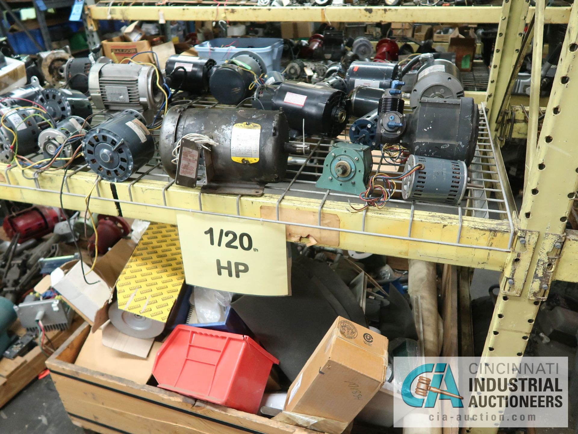 (LOT) (42) MOTORS 1/20 HP - 1 HP, (3) PUMPS, MISCELLANEOUS FILTERS **NO RACKS** - Image 3 of 10