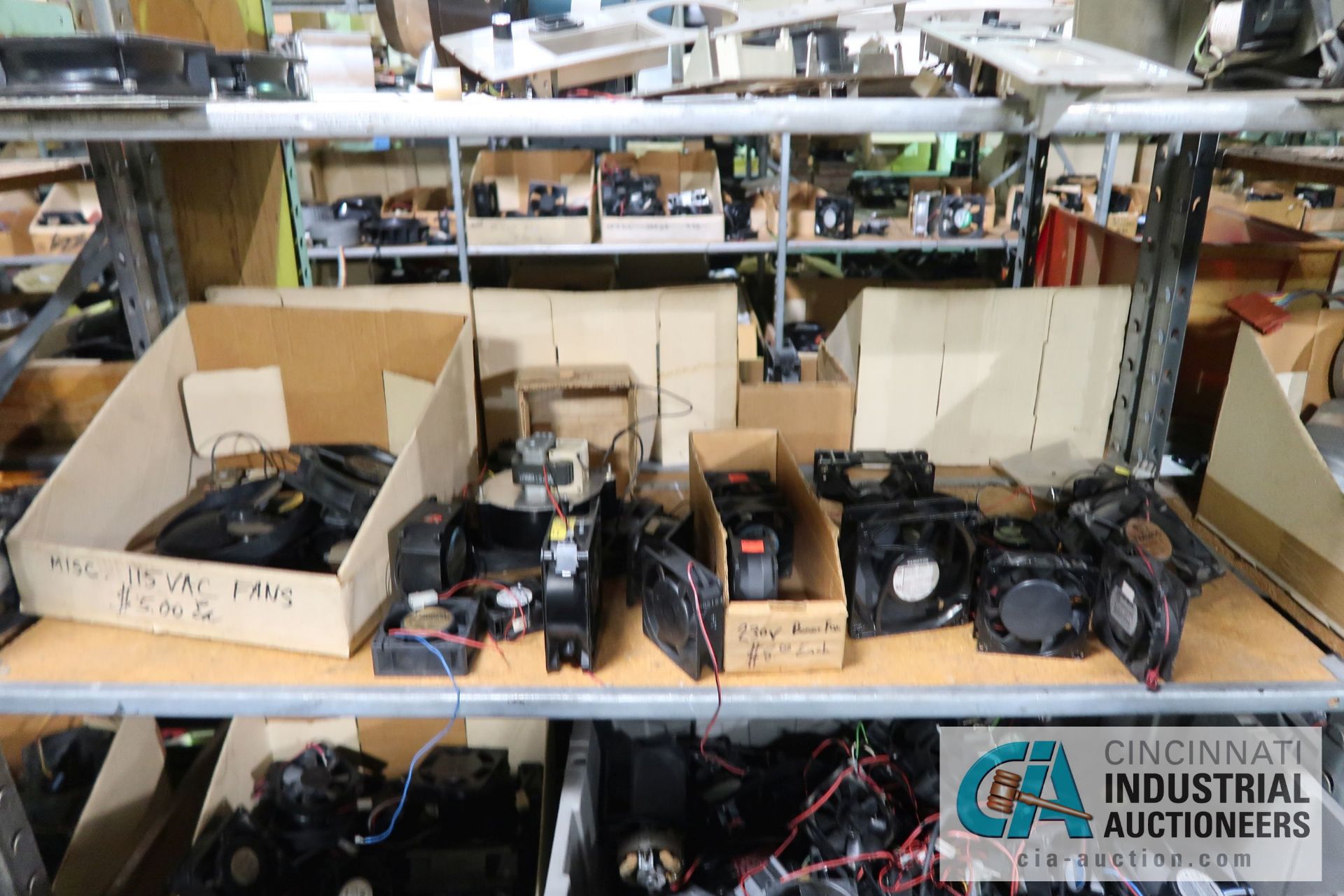 (LOT) LARGE QUANTITY OF COMPUTER FANS OF ALL SIZES ON (7) SECTIONS SHELVING - Image 10 of 26