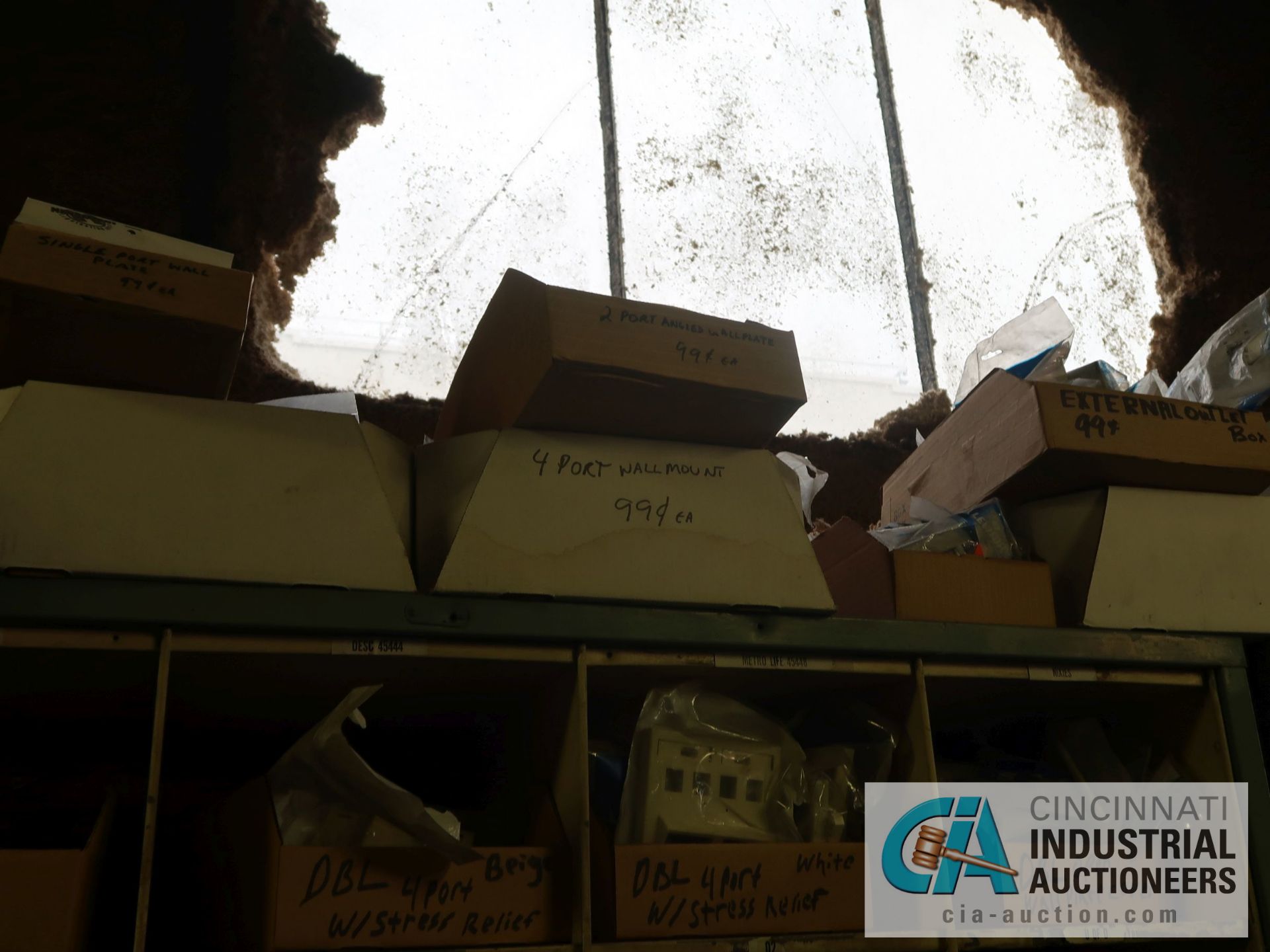 CONTENTS (8) PIGEON HOLE RACKS INCLUDING TUBES, INSULATORS, CONNECTORS, ELECTRONIC HARDWARE, - Image 46 of 51