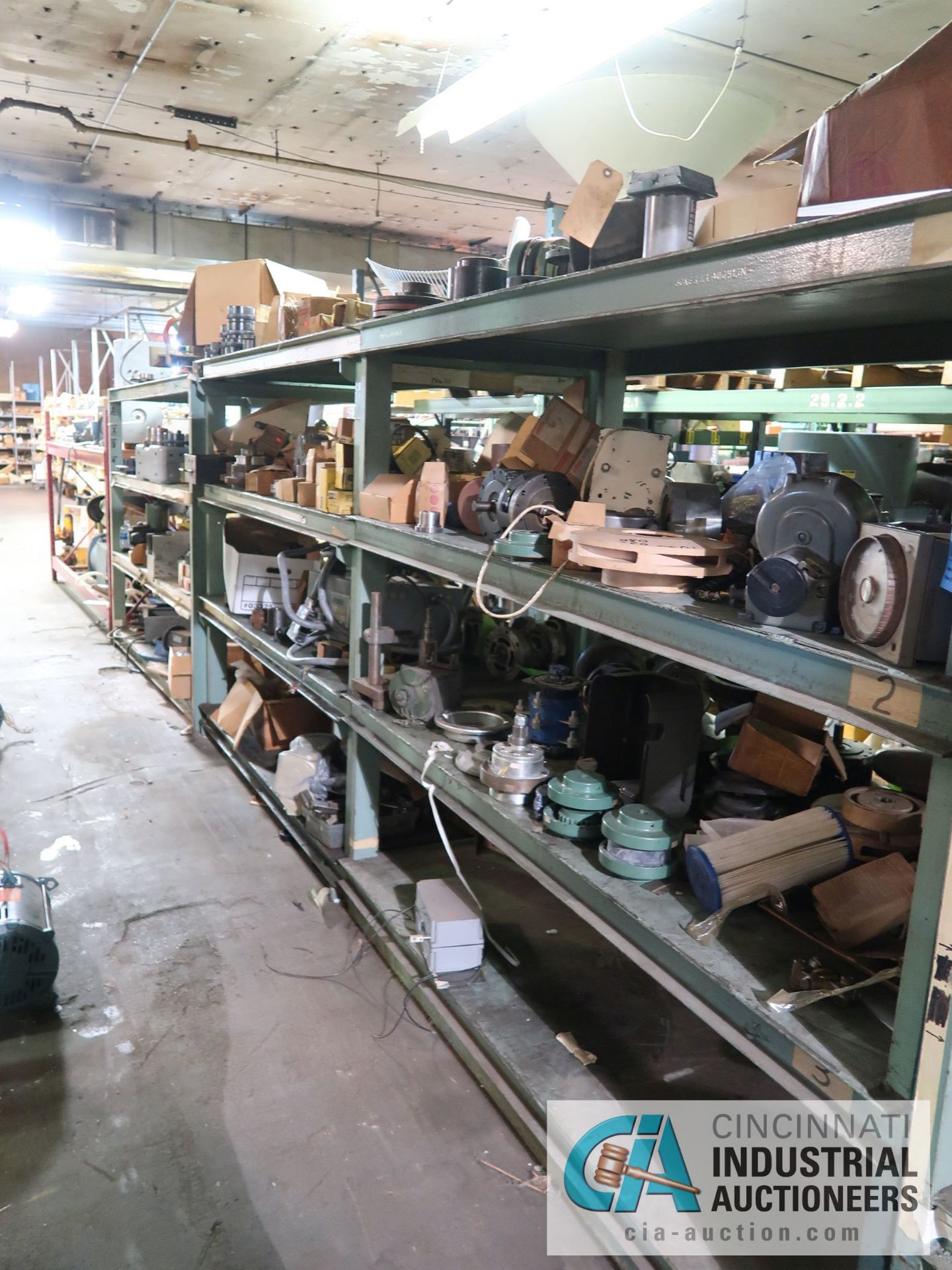 (LOT) MACHINE PARTS, COMPRESSORS, REDUCERS, GEARS, MOTORS, AND OTHER (4) SECTIONS RACK