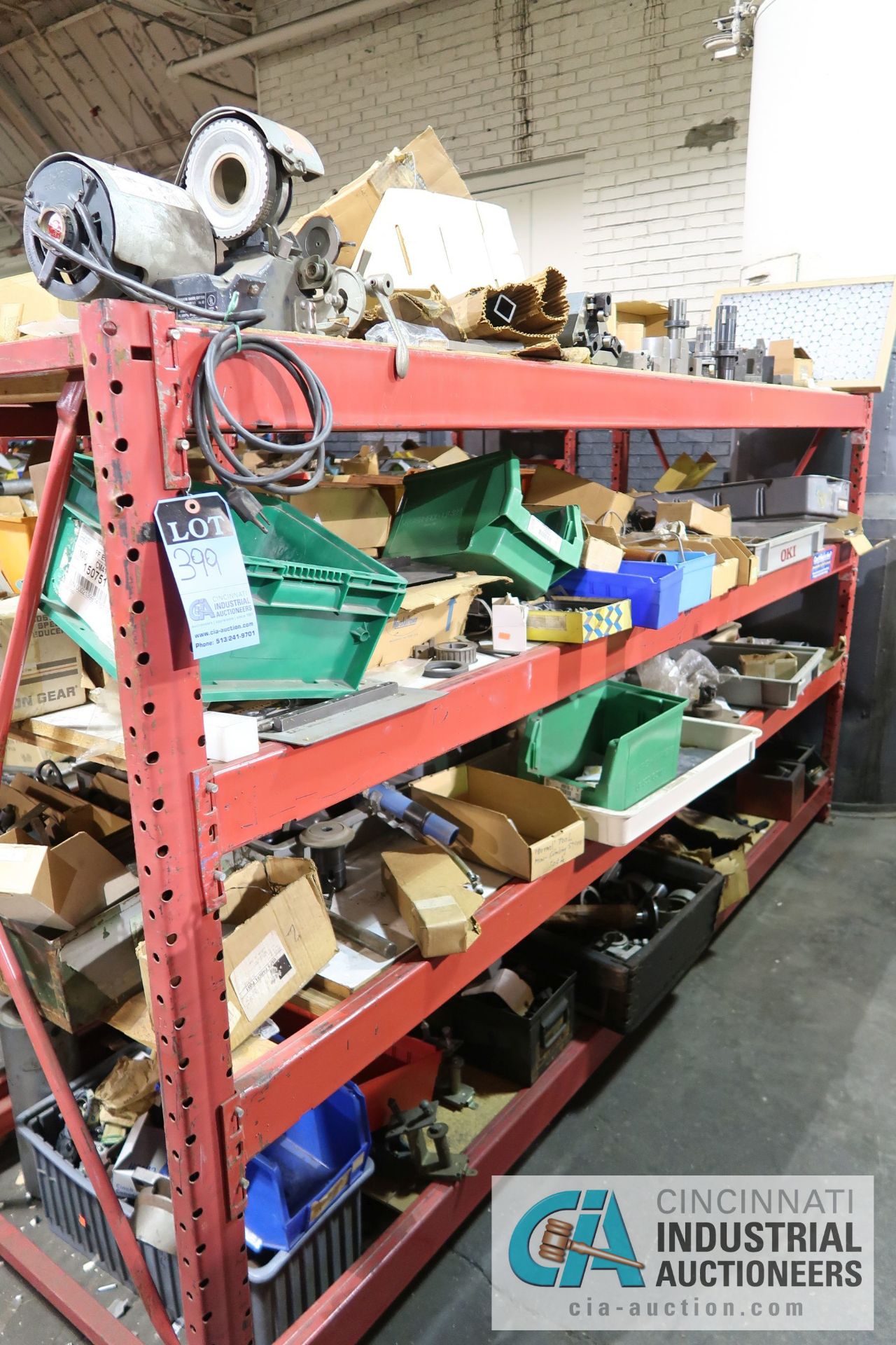 (LOT) ASSORTED MACHINE PARTS ON RED RACK - Image 2 of 11