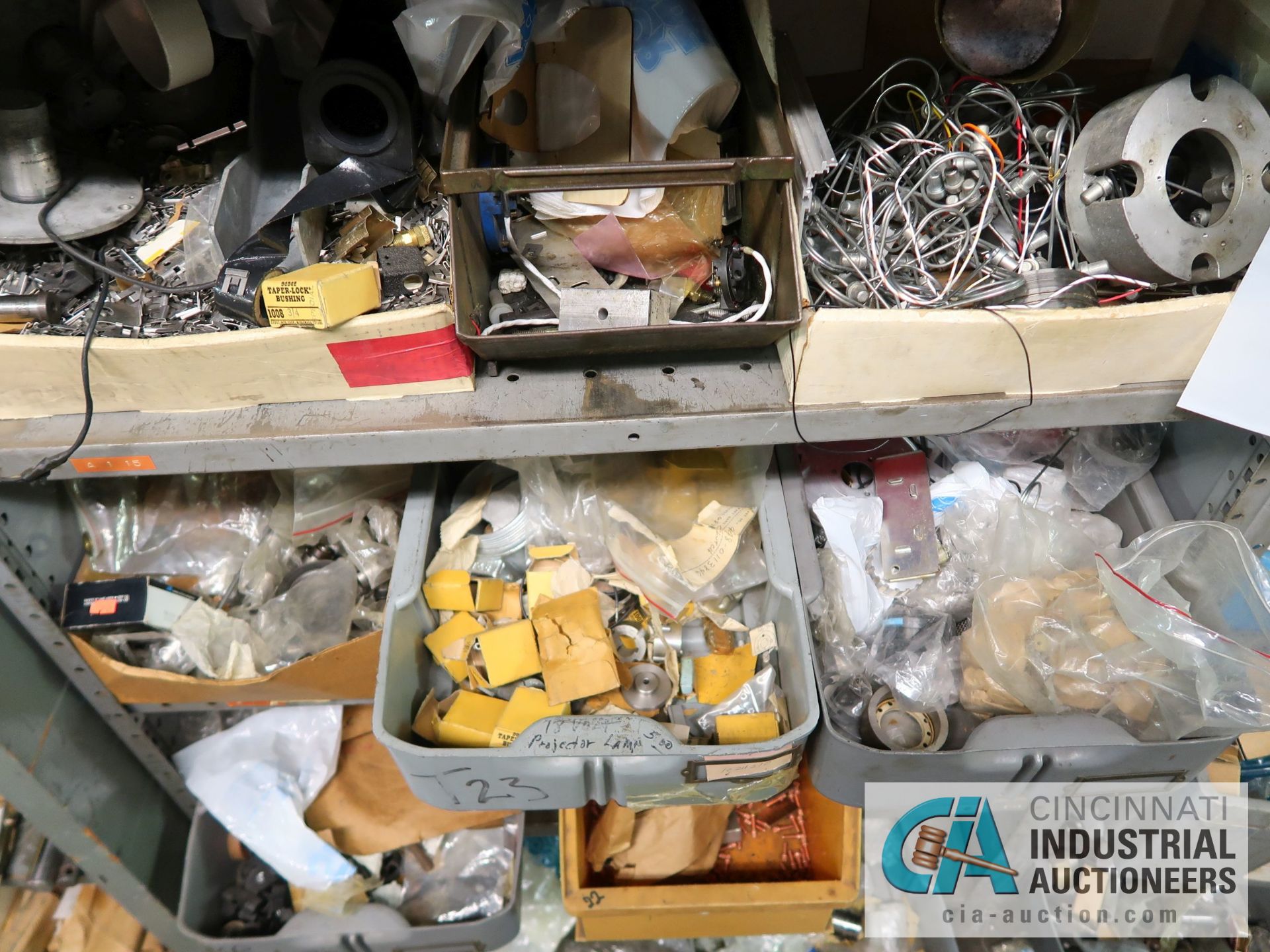 CONTENTS OF (7) SHELVES INCLUDING MISCELLANEOUS BRACKETS, CLAMPS, HINGES **NO SHELVES** - Image 7 of 19