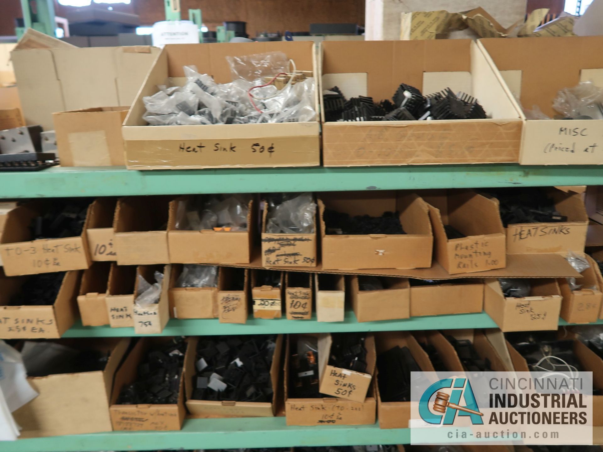 CONTENTS OF (4) RACKS INCLUDING MISCELLANEOUS FUSES, FUSE HOLDERS, HEAT SINKS **NO RACKS** - Image 22 of 24