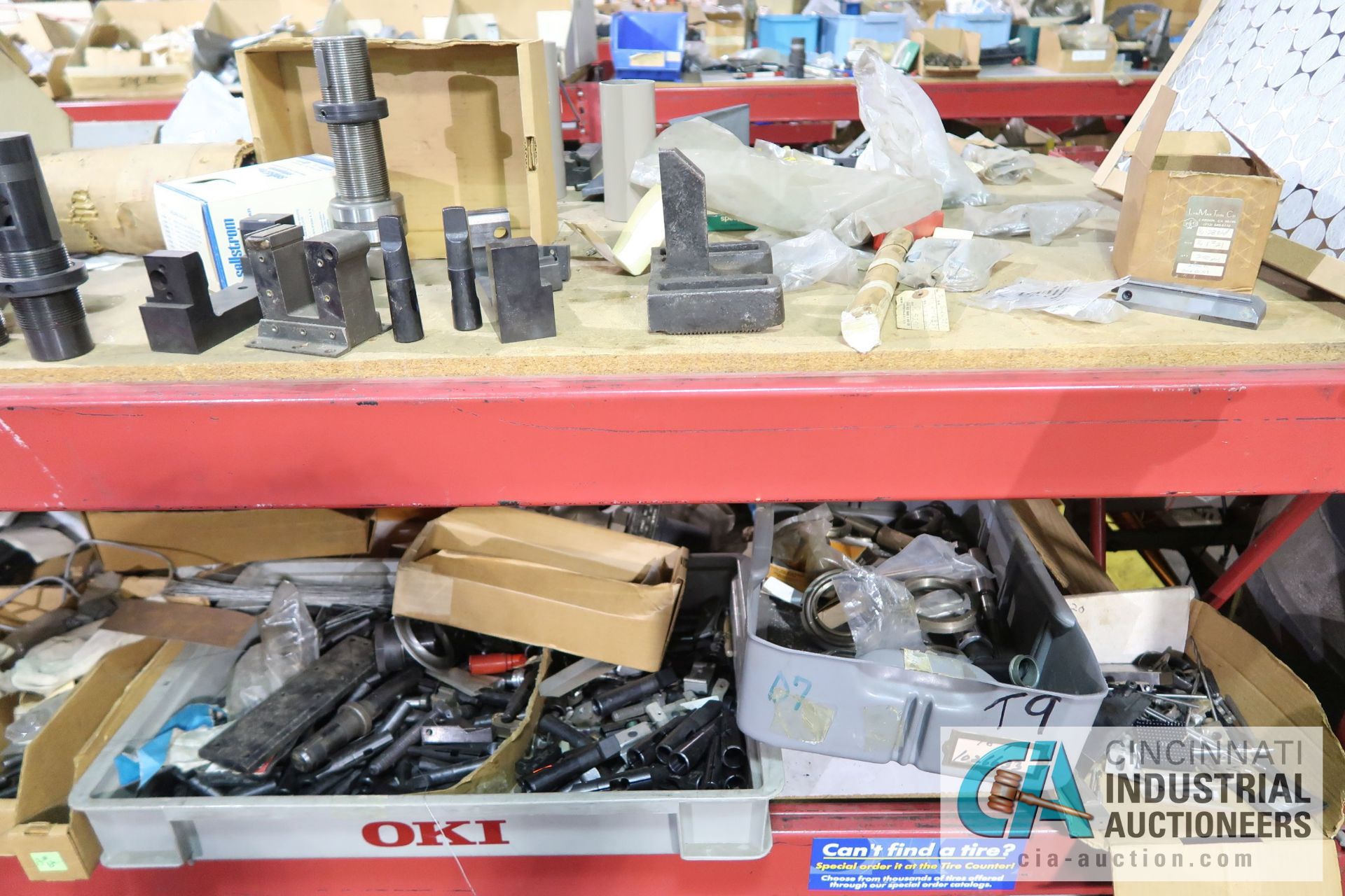 (LOT) ASSORTED MACHINE PARTS ON RED RACK - Image 6 of 11