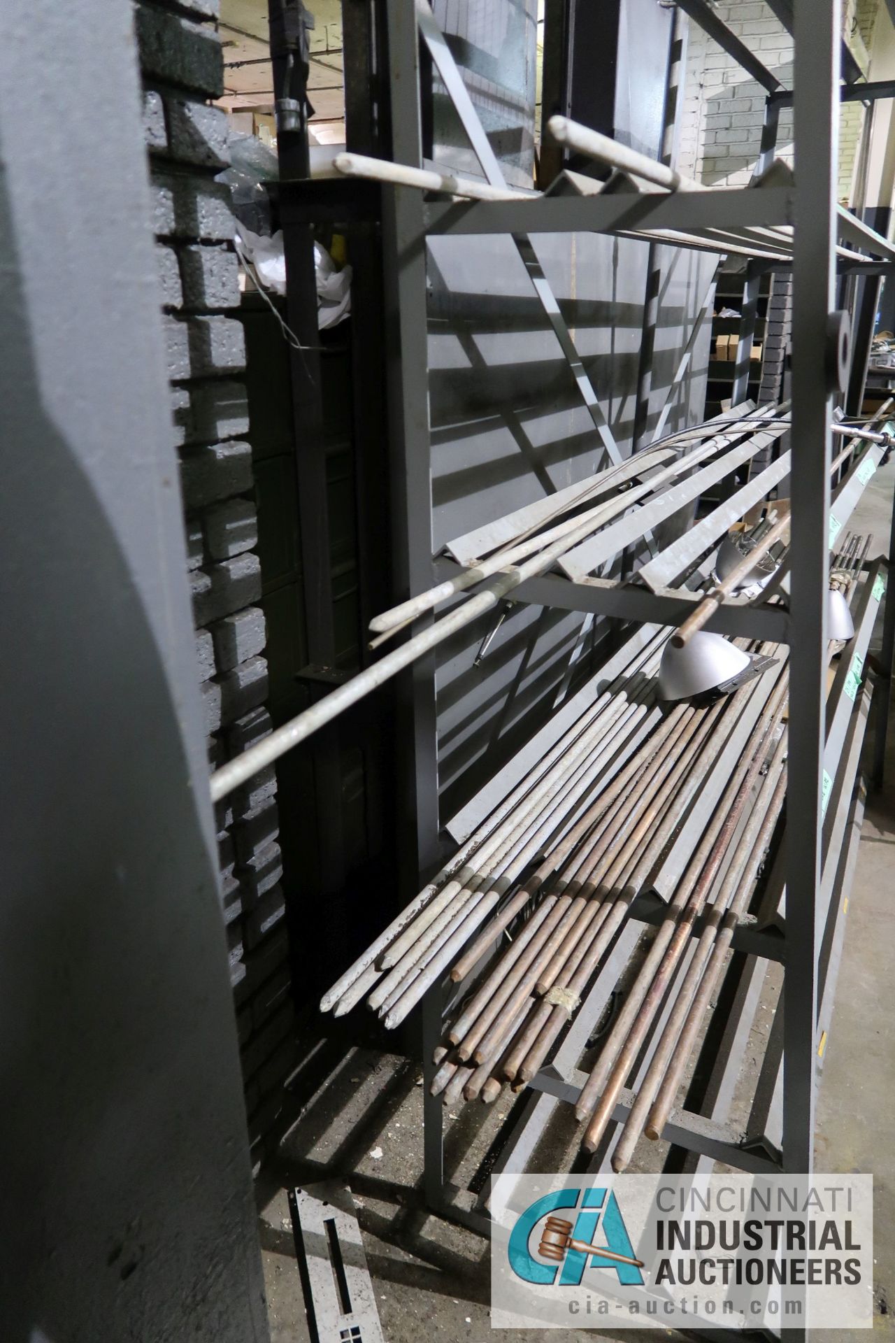 (LOT) RACK WITH COPPER COATED GROUNDING RODS (15) PIECES AT 8' LONG X 3/8" DIAMETER - Image 2 of 2