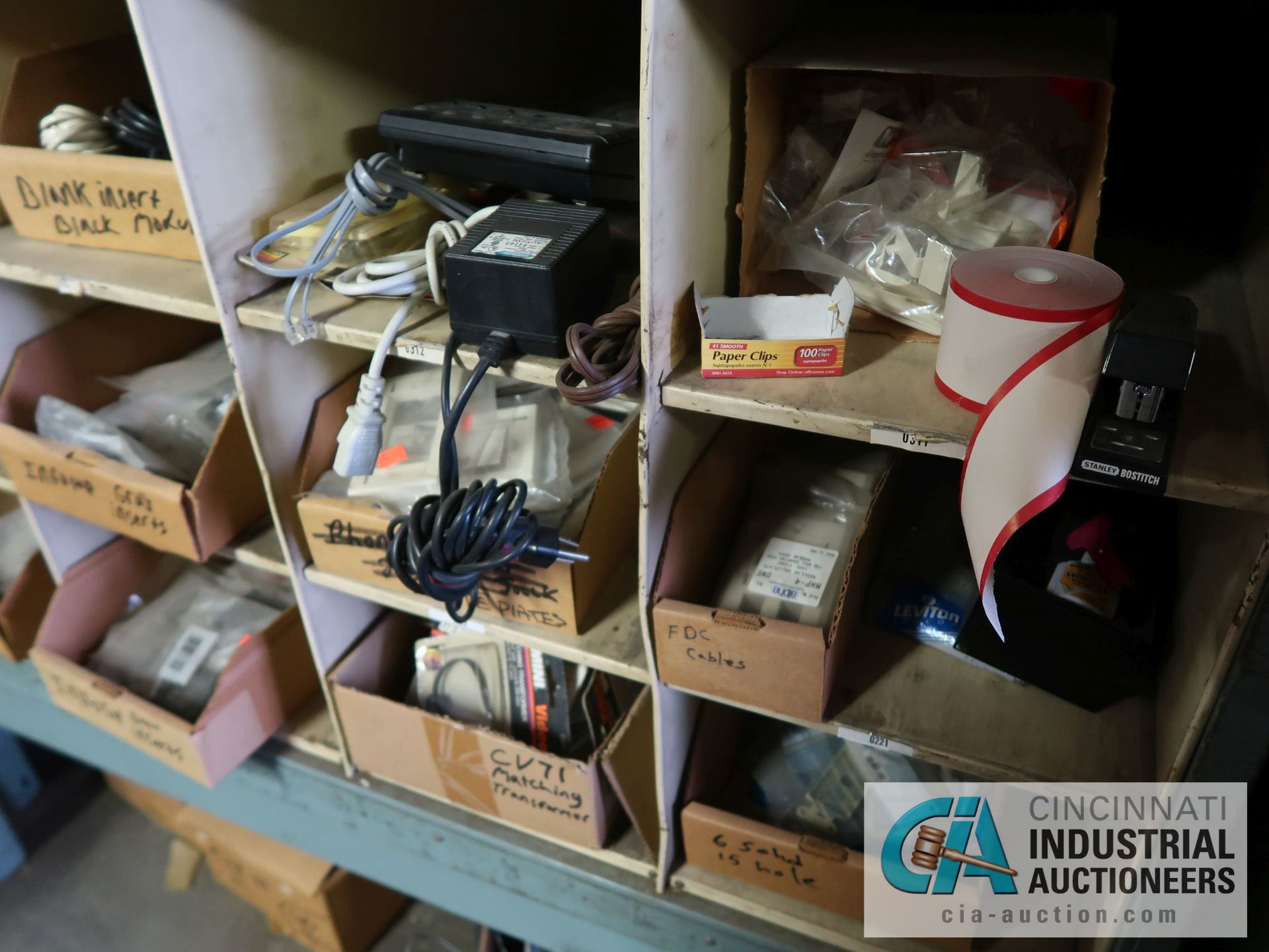 CONTENTS (8) PIGEON HOLE RACKS INCLUDING TUBES, INSULATORS, CONNECTORS, ELECTRONIC HARDWARE, - Image 30 of 51