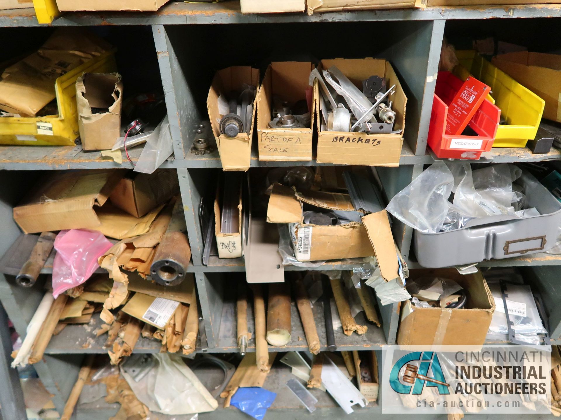 CONTENTS OF (7) SHELVES INCLUDING MISCELLANEOUS BRACKETS, CLAMPS, HINGES **NO SHELVES** - Image 2 of 19