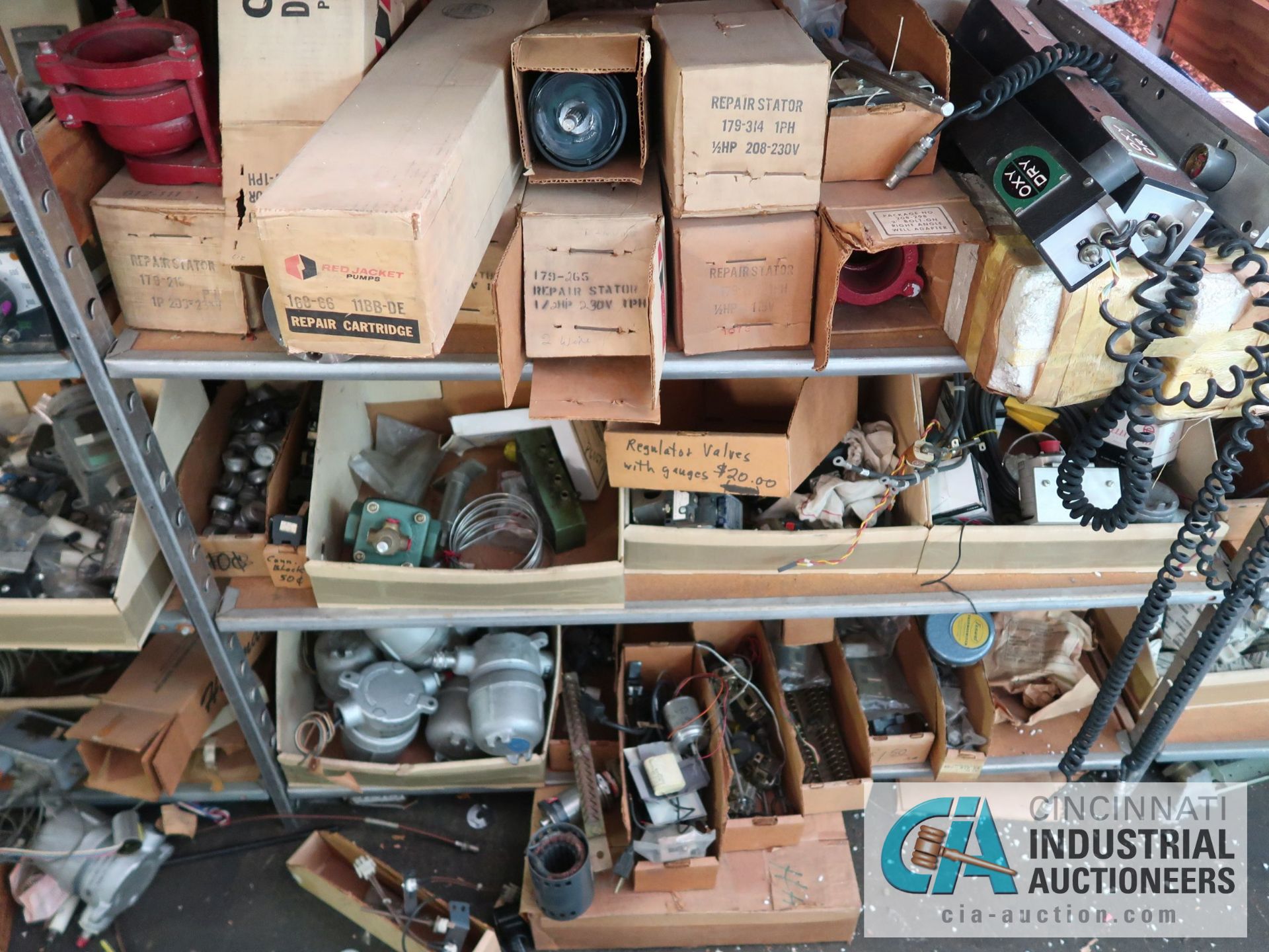 CONTENTS OF (16) SHELVES INCLUDING MISCELLANEOUS VALVES, THERMOSTATS, ANALYZERS, ELECTRICAL, CONTROL - Image 31 of 47