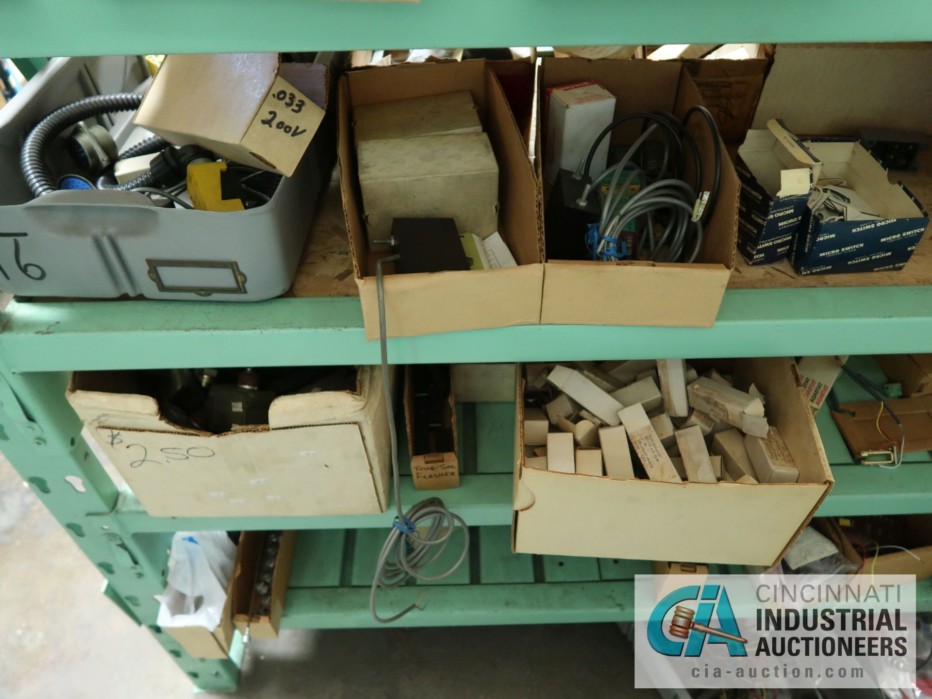 (LOT) CONTENTS OF (2) SECTIONS GREEK RACK - ELECTRICAL, PHOTO CELLS, TRANSDUCERS AND OTHER - Image 15 of 18