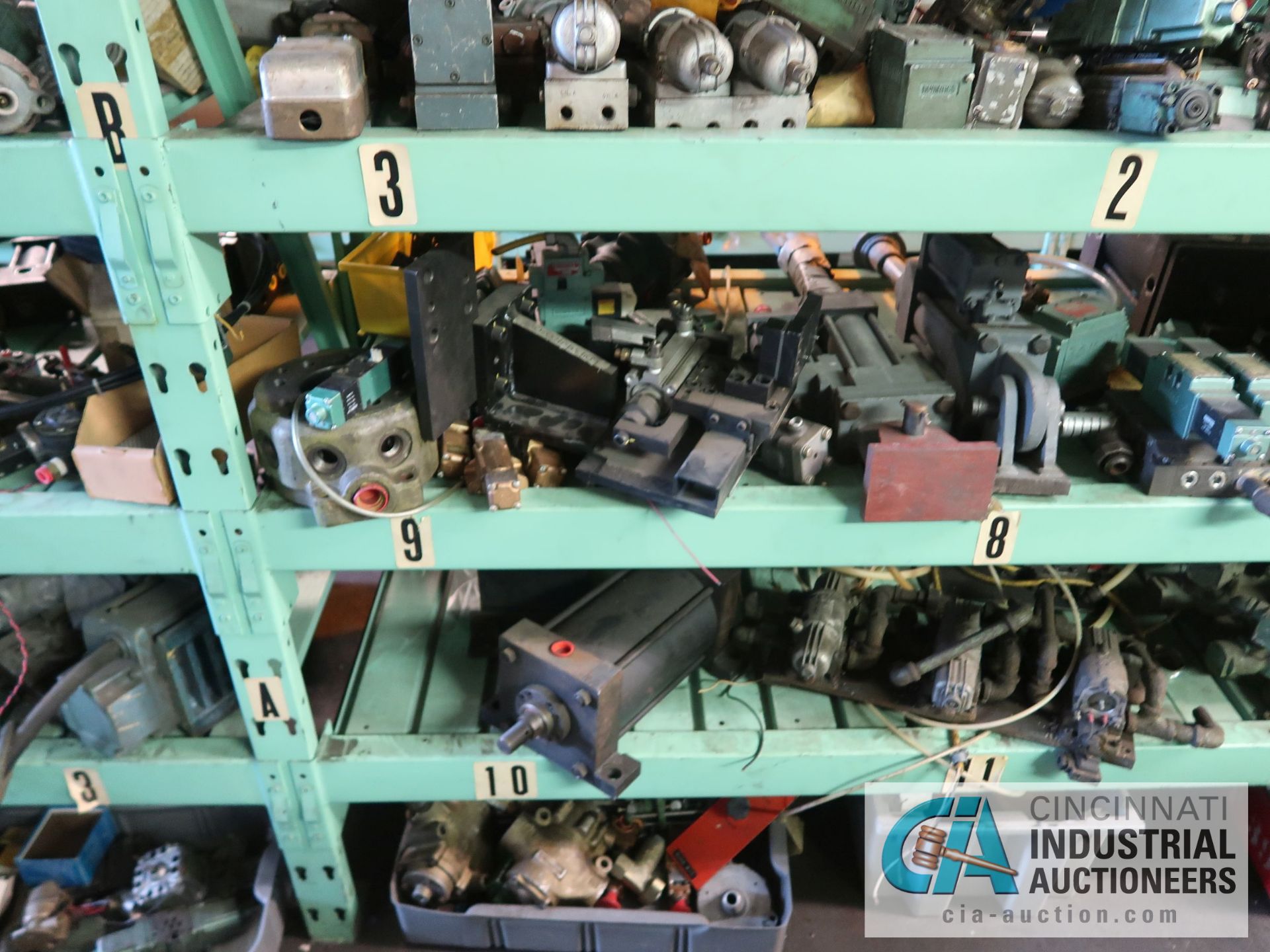 CONTENTS OF (6) RACKS INCLUDING MISCELLANEOUS PNEUMATIC CYLINDERS AND CONTROL VALVES **NO RACKS** - Image 31 of 39