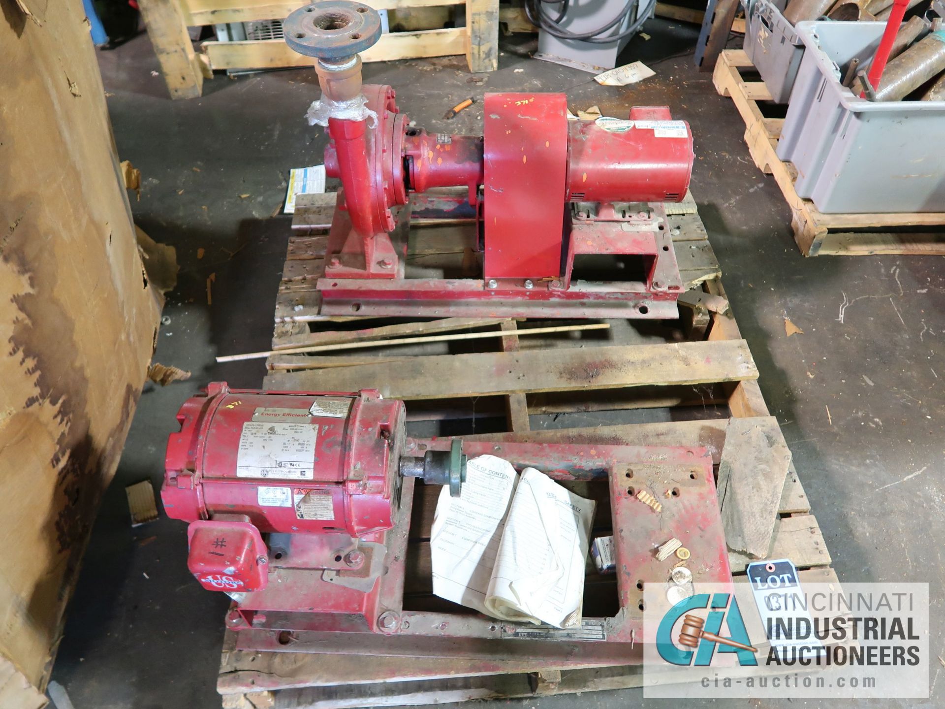 (LOT) 2" / 2 HP ITT WATER PUMP AND 5 HP MOTOR ON STAND