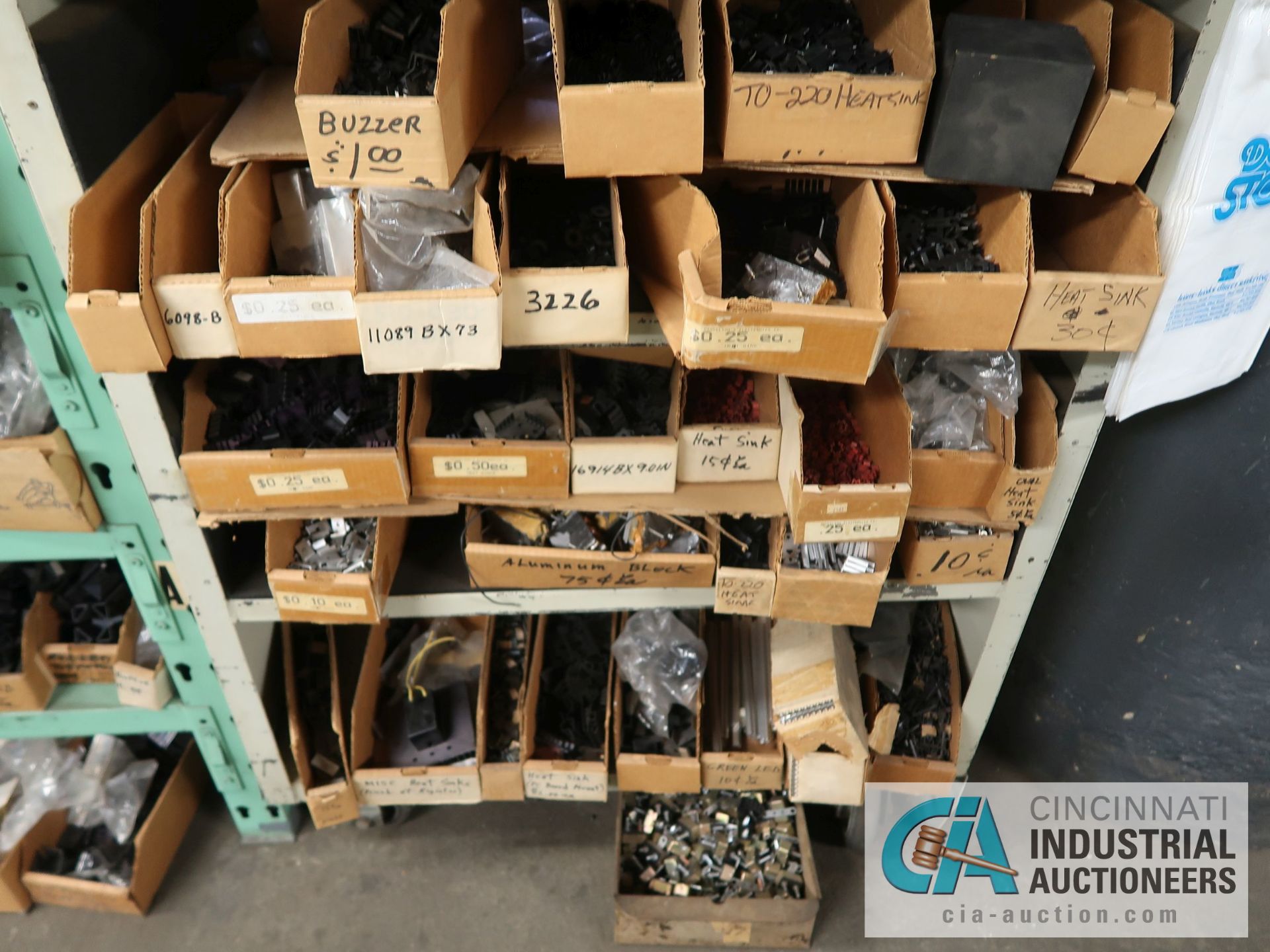 CONTENTS OF (4) RACKS INCLUDING MISCELLANEOUS FUSES, FUSE HOLDERS, HEAT SINKS **NO RACKS** - Image 17 of 24