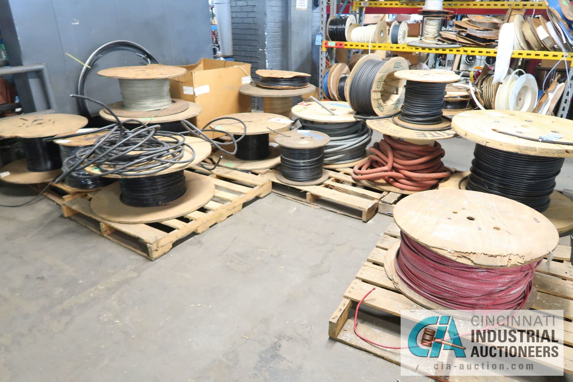 (LOT) HEAVIER DUTY CABLE AND WIRE ON (8) SKIDS - (13) SPOOLS - SOLD BY THE LOT - Image 2 of 3