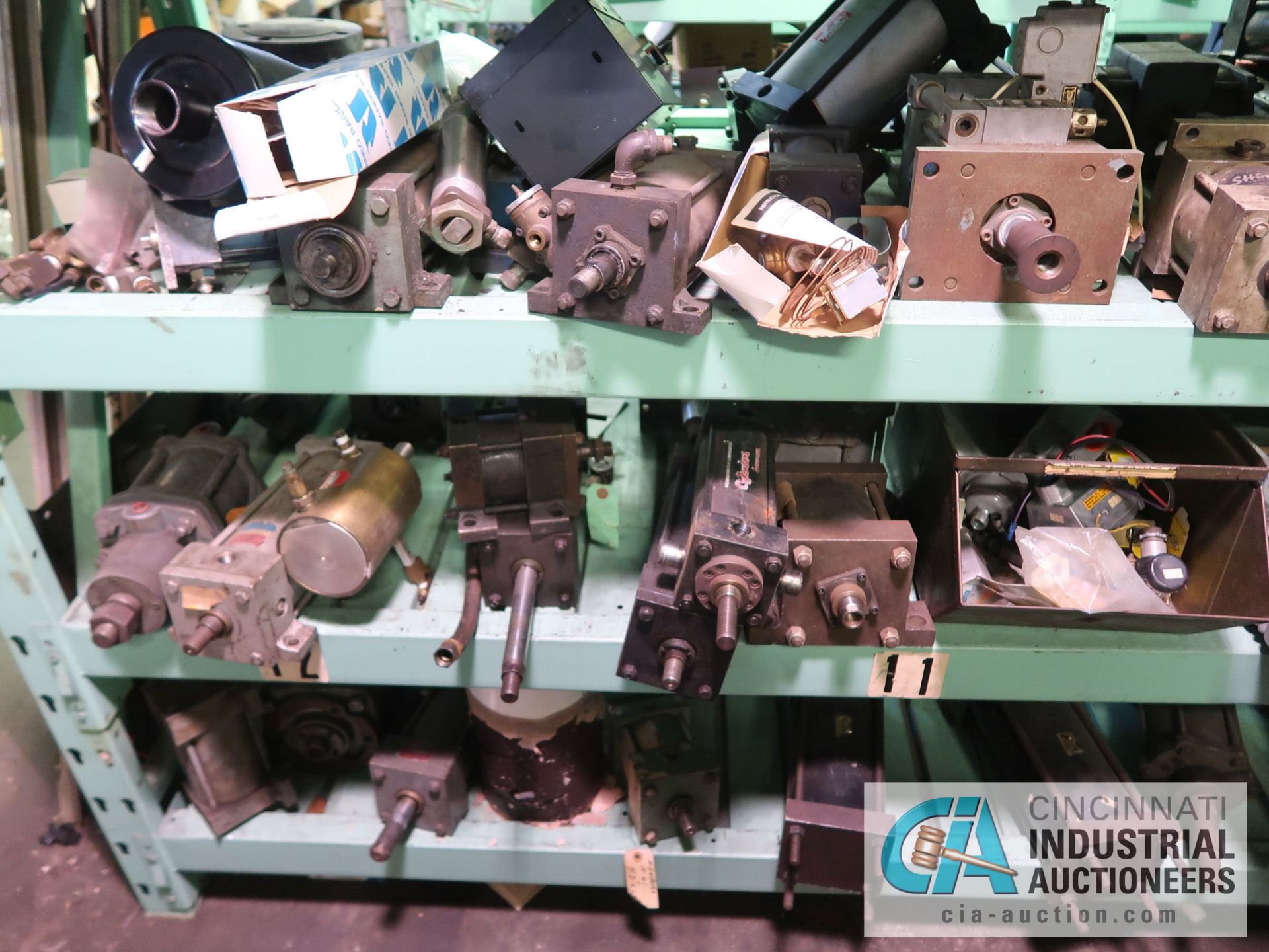 CONTENTS OF (6) RACKS INCLUDING MISCELLANEOUS PNEUMATIC CYLINDERS **NO RACKS** - Image 17 of 29