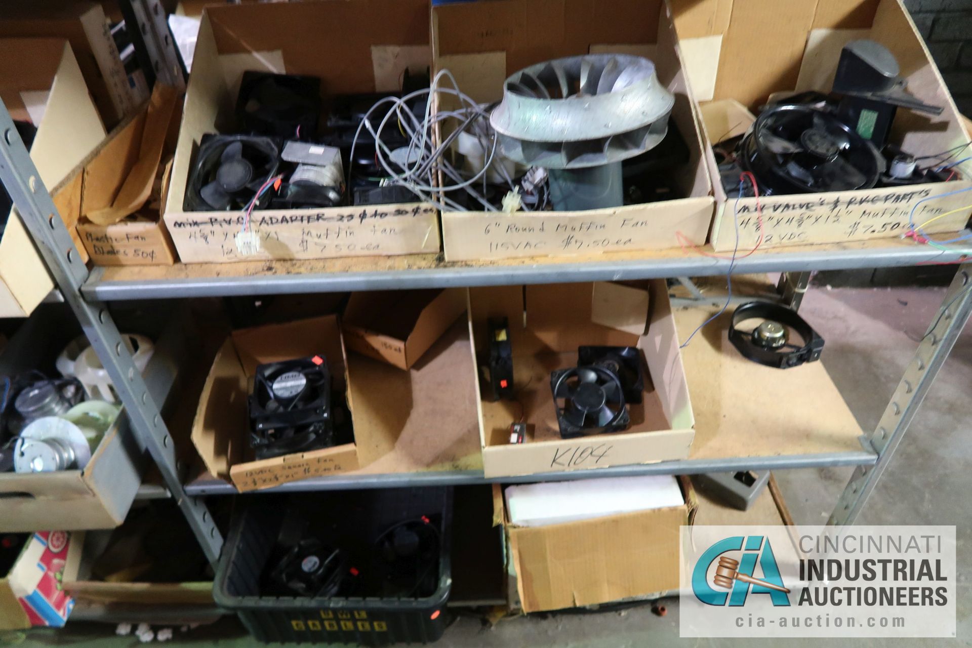 (LOT) LARGE QUANTITY OF COMPUTER FANS OF ALL SIZES ON (7) SECTIONS SHELVING - Image 17 of 26