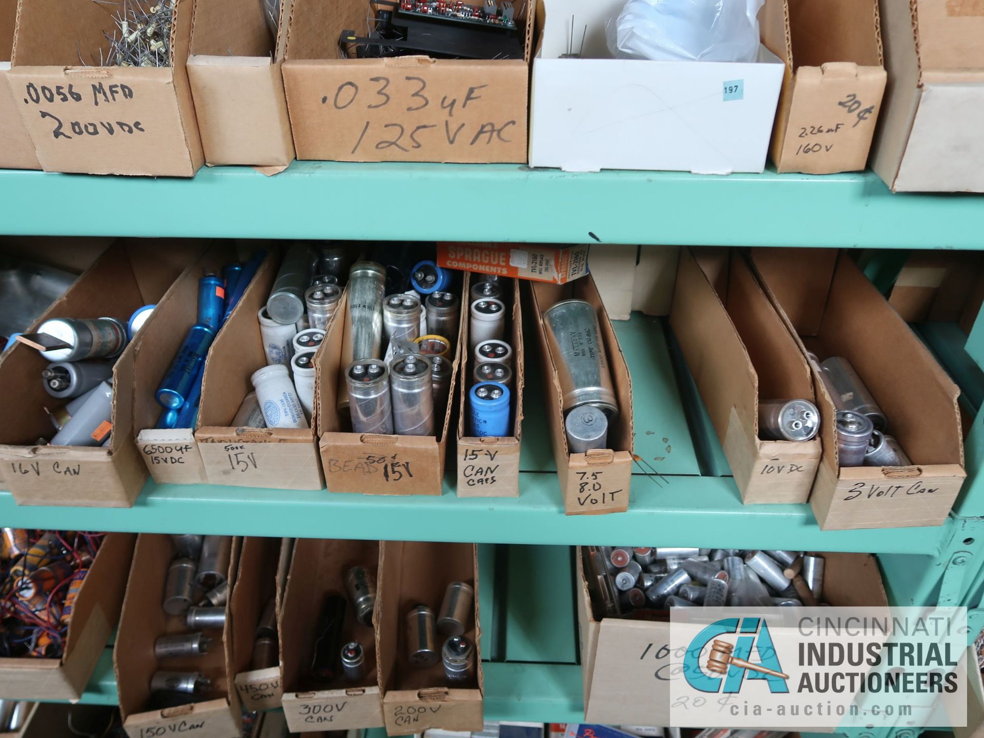 CONTENTS OF (5) RACKS INCLUDING MISCELLANEOUS CAPACITORS **NO RACKS** - Image 12 of 56