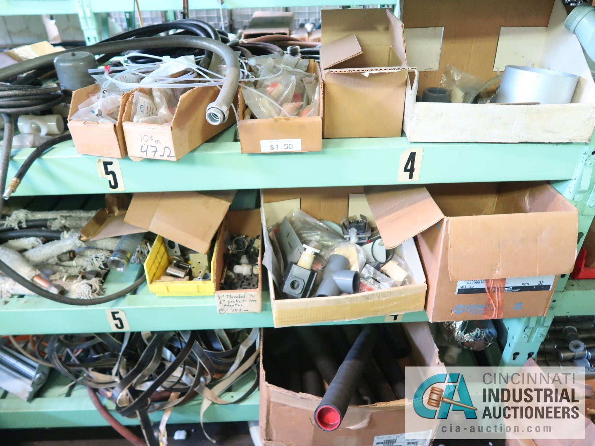 CONTENTS OF (6) RACKS INCLUDING MISCELLANEOUS PVC FITTINGS AND HOSE **NO RACKS** - Image 19 of 26