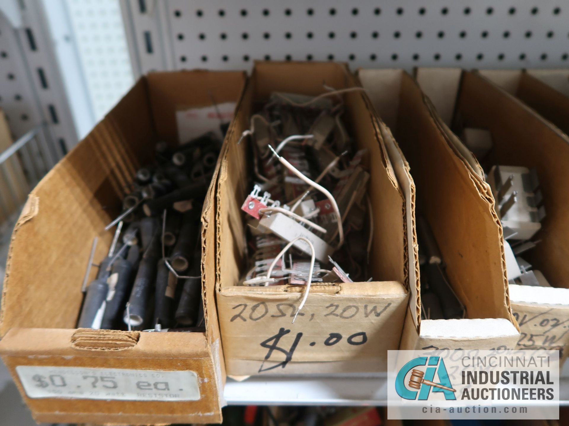 CONTENTS (9) DISPLAY RACKS INCLUDING CONNECTORS, COAXIALS, JACKS, FANS, CORDS, INSULATORS, - Image 30 of 63