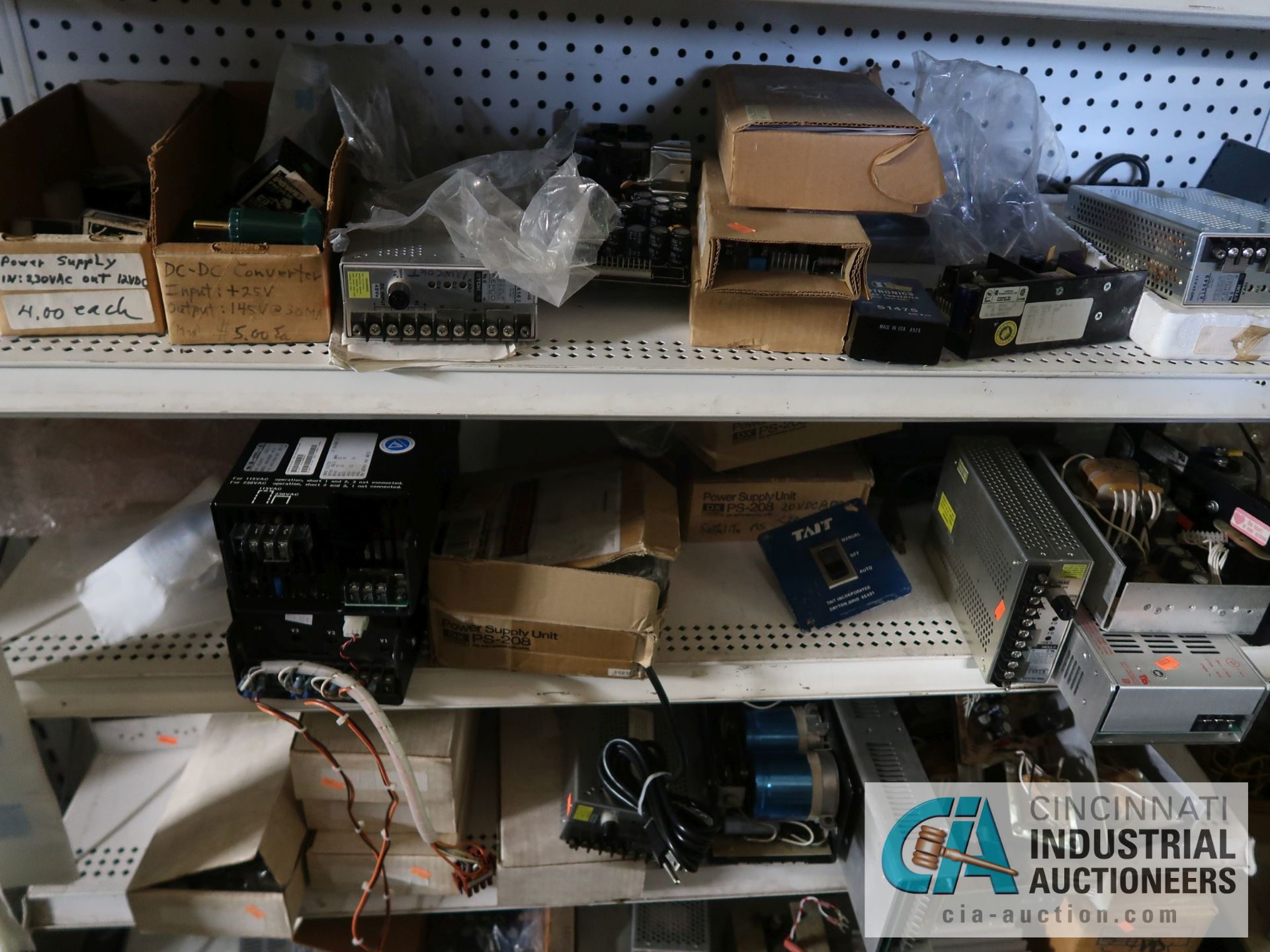 CONTENTS (10) DISPLAY RACKS INCLUDING RELAYS, SWITCHES, SPRINGS, POWER SUPPLIES, TRIMPOTS, LEADS, - Image 10 of 55