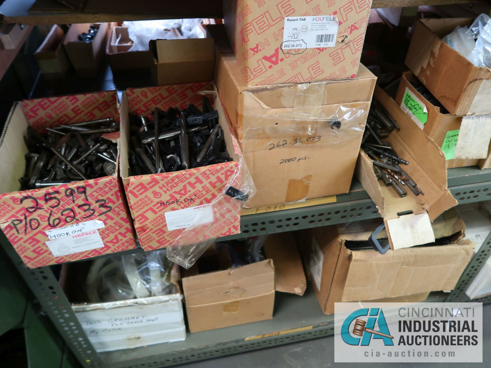 (LOT) MISCELLANEOUS CLAMPS, HANGER, HARDWARE, DRILL TOOLING, CAPS, COVERS, SPACERS, WASHERS **NO - Image 13 of 34