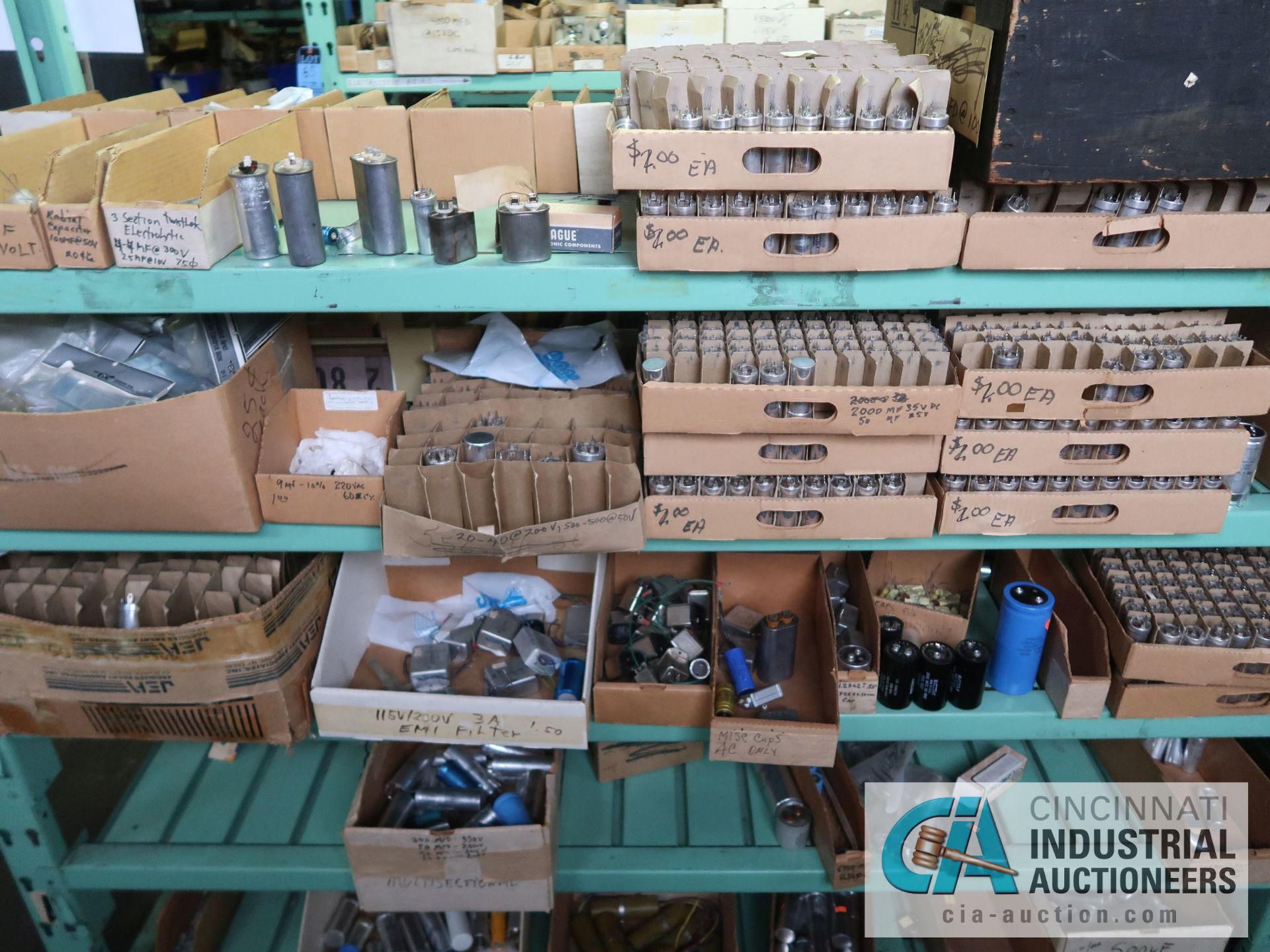 CONTENTS OF (5) RACKS INCLUDING MISCELLANEOUS CAPACITORS **NO RACKS** - Image 15 of 26