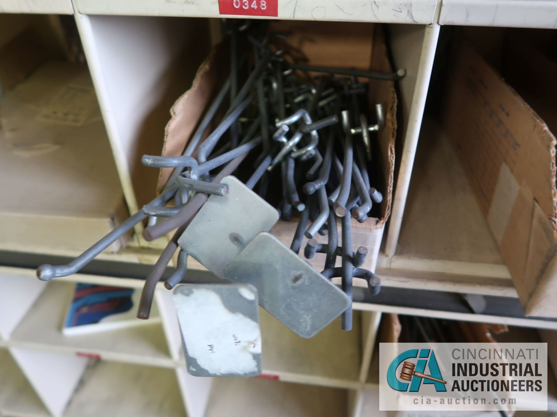 CONTENTS (8) PIGEON HOLE RACKS INCLUDING TUBES, INSULATORS, CONNECTORS, ELECTRONIC HARDWARE, - Image 12 of 51