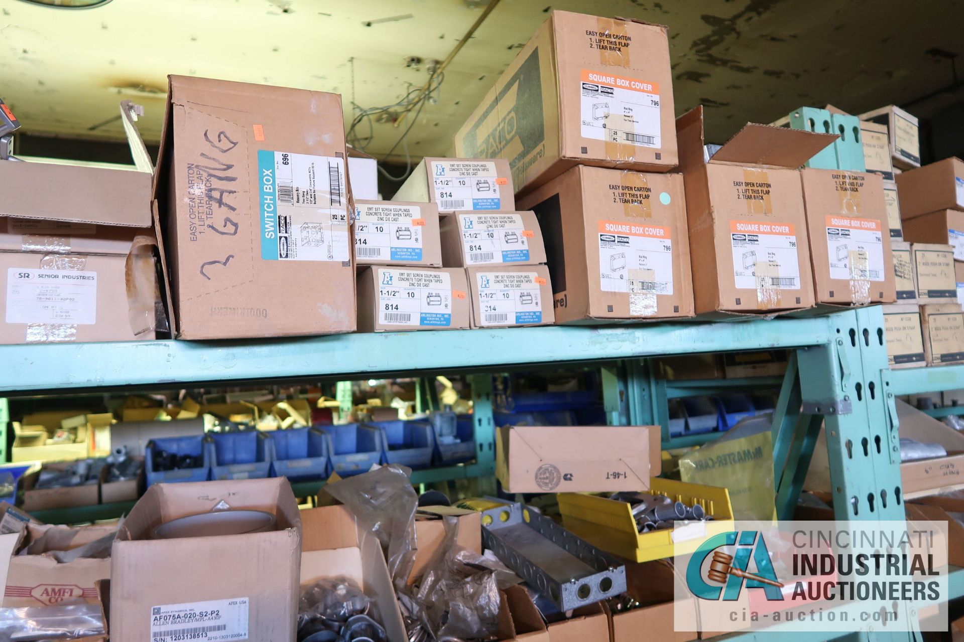 (LOT) CONTENTS OF (5) SECTIONS GREEN RACK AND STEEL TOTES - ALL ELECTRICAL CONTRACTORS ITEMS - - Image 21 of 47
