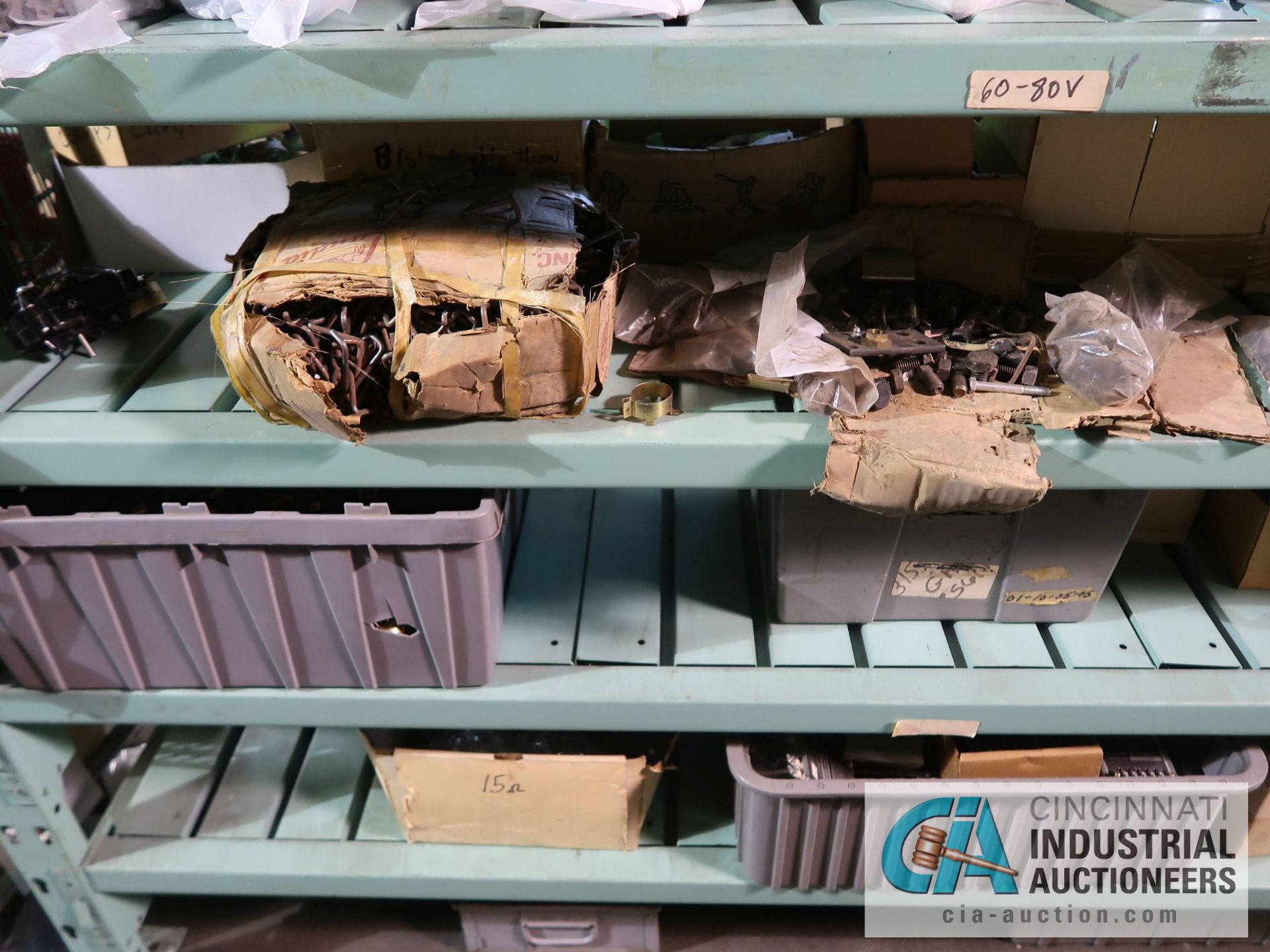 CONTENTS OF (4) RACKS INCLUDING MISCELLANEOUS CAPACITORS AND BRACKETS **NO RACKS** - Image 13 of 18