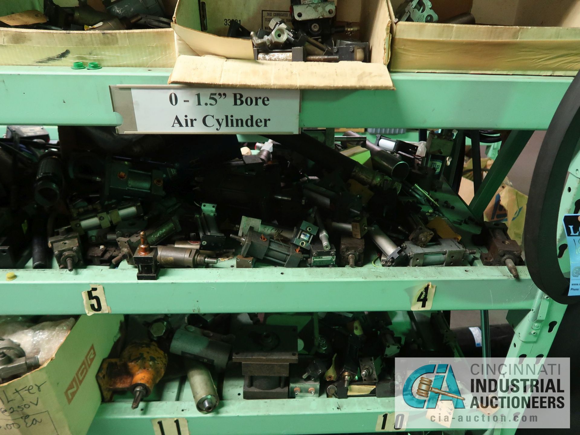 CONTENTS OF (5) RACKS INCLUDING MISCELLANEOUS PNEUMATIC CYLINDERS **NO RACKS** - Image 30 of 31