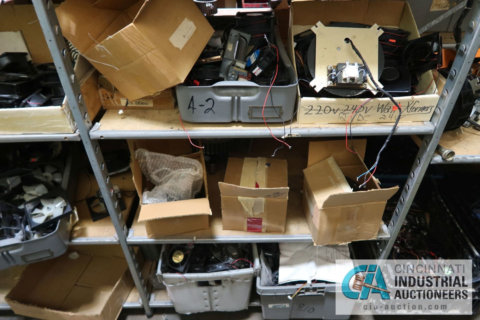 (LOT) LARGE QUANTITY OF COMPUTER FANS OF ALL SIZES ON (7) SECTIONS SHELVING - Image 12 of 16