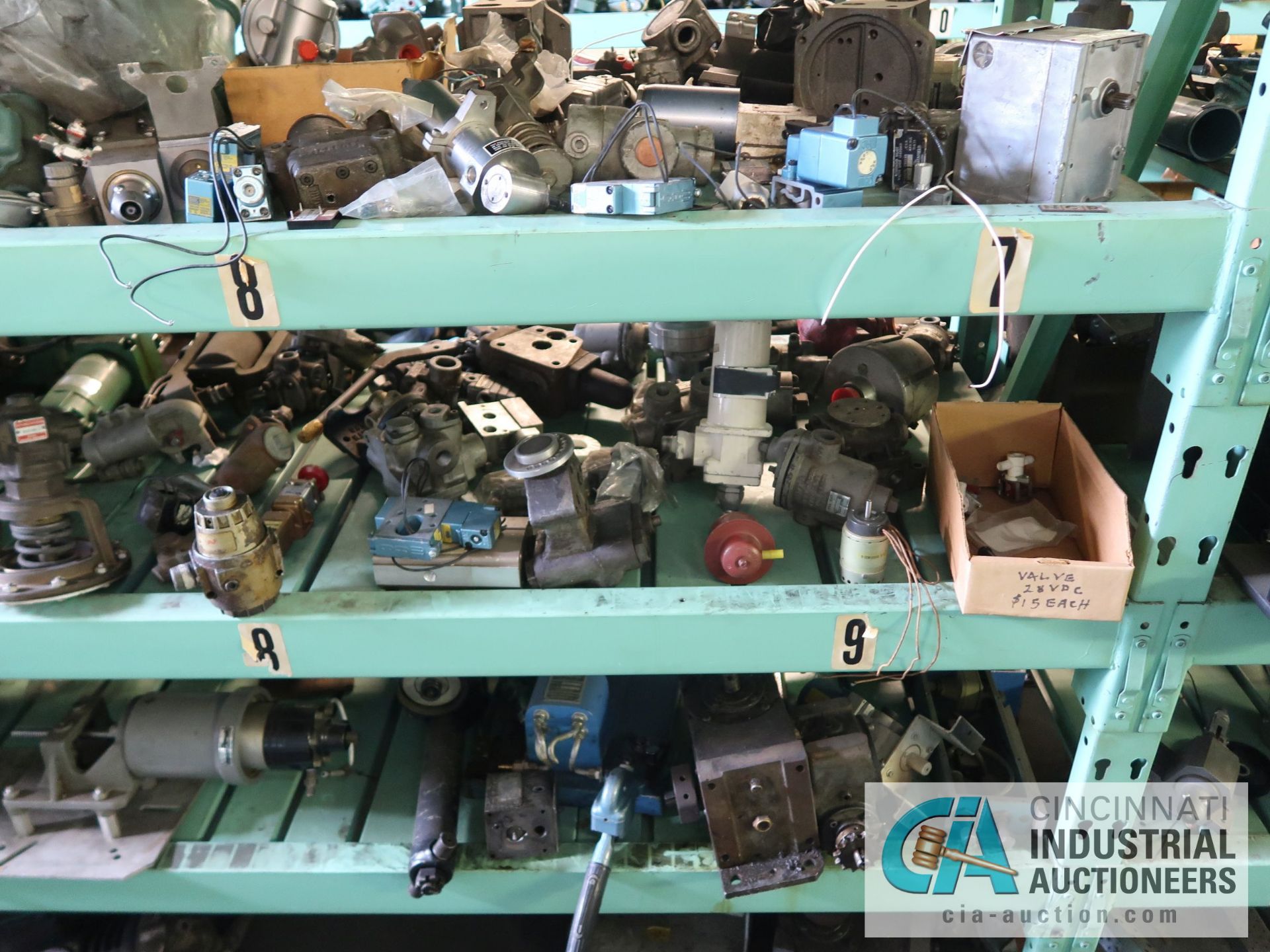 CONTENTS OF (6) RACKS INCLUDING MISCELLANEOUS PNEUMATIC CYLINDERS AND CONTROL VALVES **NO RACKS** - Image 26 of 39