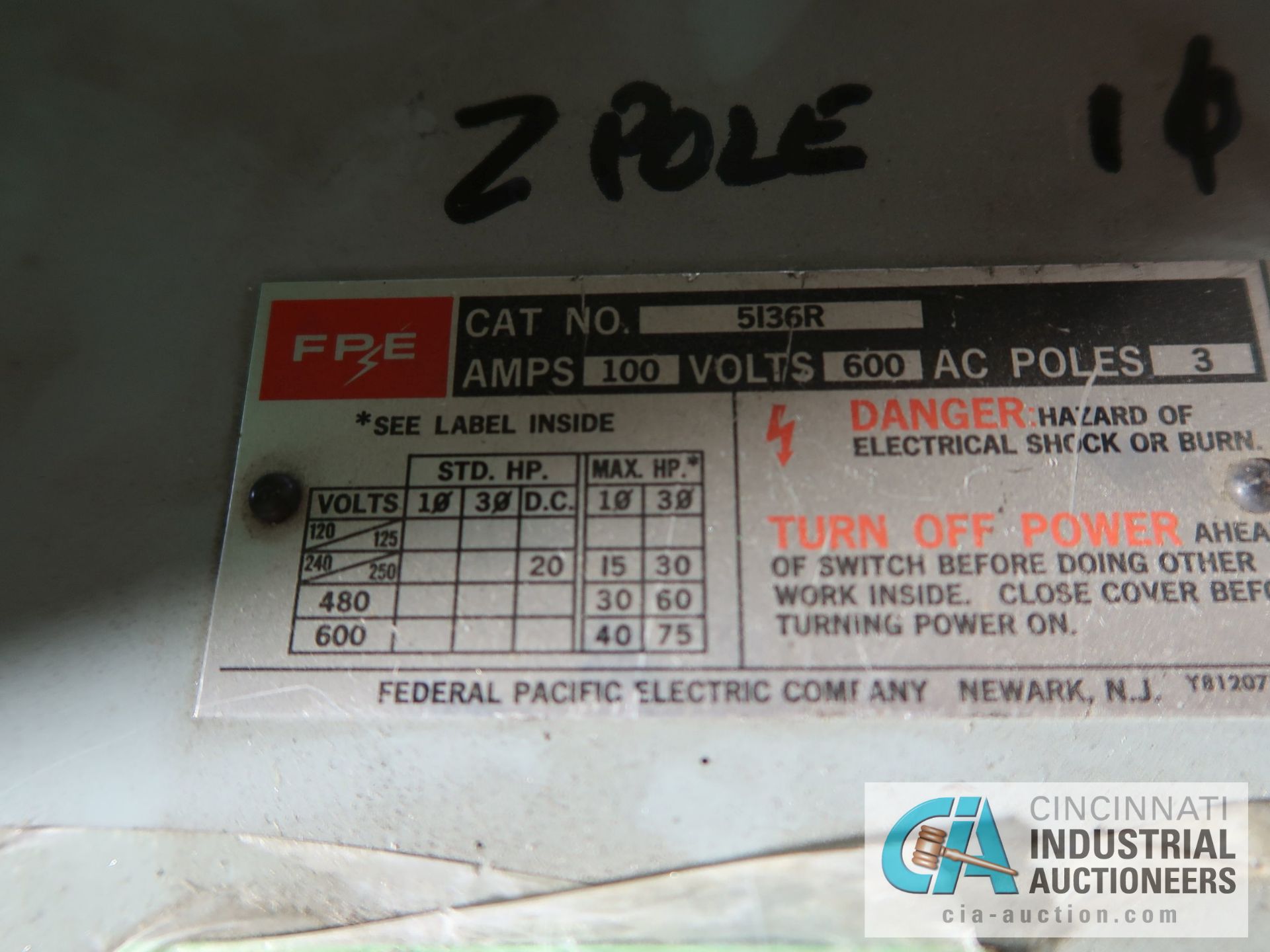 125 HP HORLICK NEMA 12 GENERATOR CONTROL PANEL FOR MODEL 50PF-753R GENERATOR - Image 2 of 2