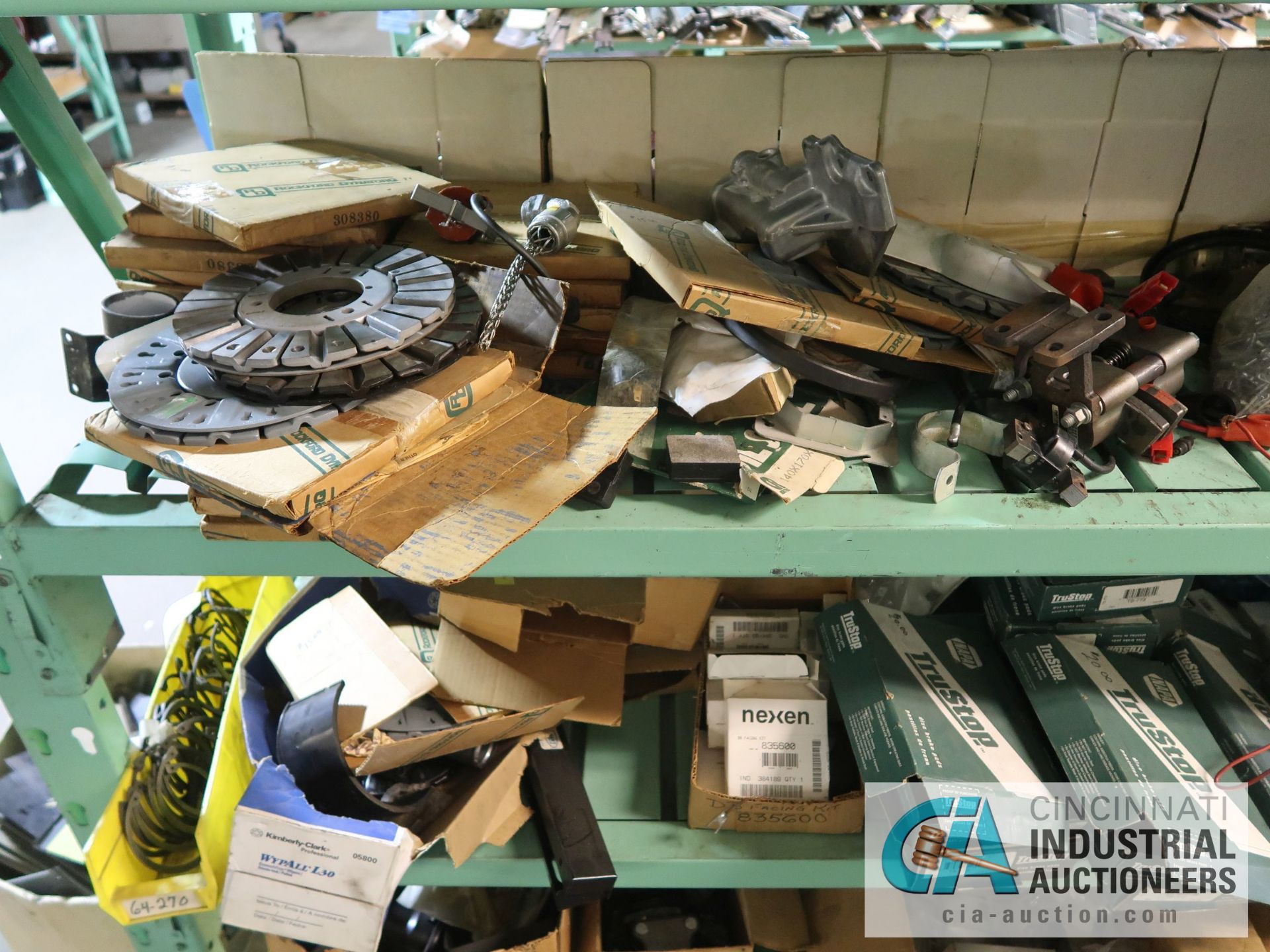 CONTENTS OF (6) RACKS INCLUDING MISCELLANEOUS AUTOMOTIVE PARTS, BREAKS, ROTORS, GASKETS, MOUNTING - Image 37 of 38