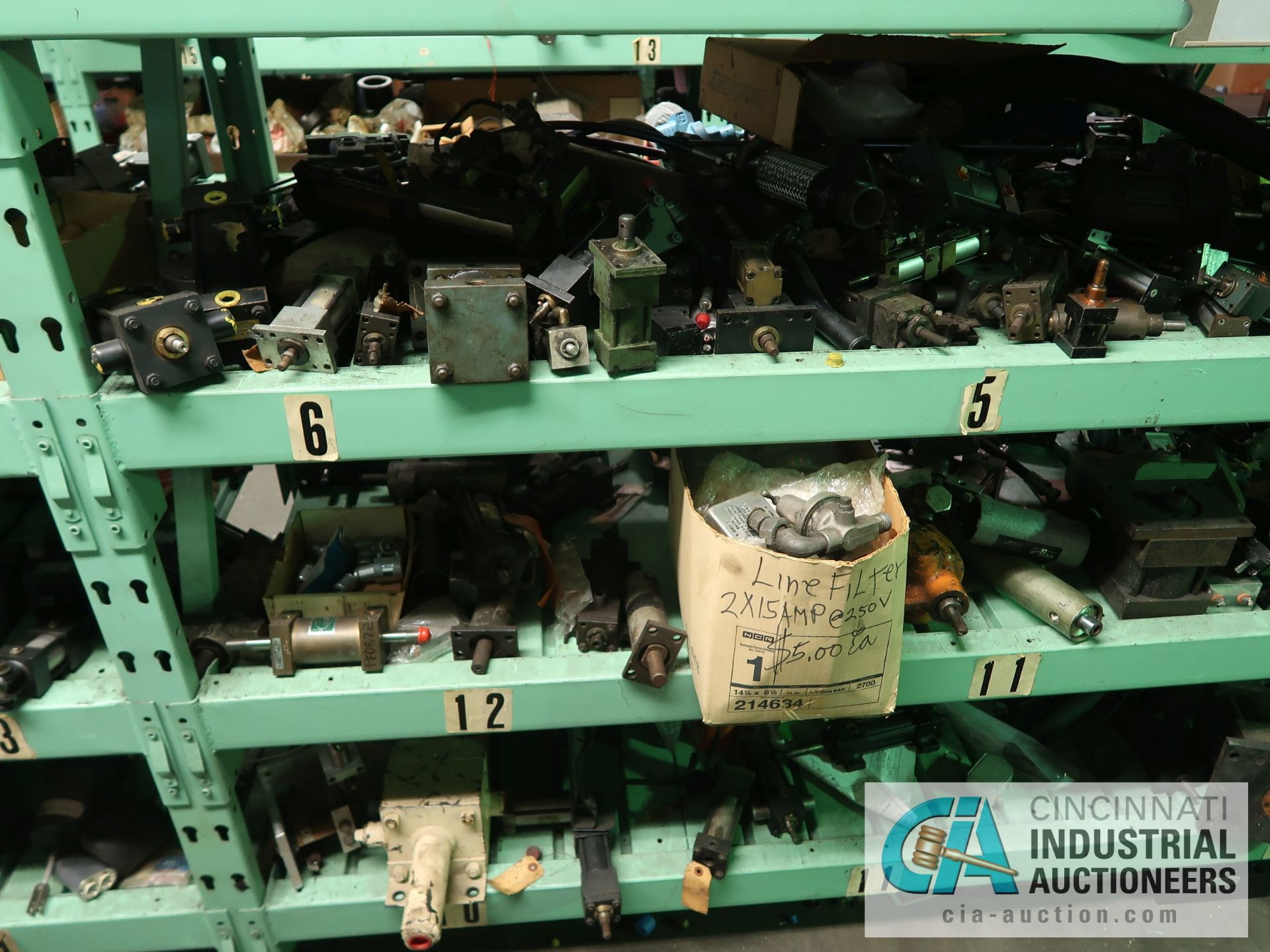 CONTENTS OF (5) RACKS INCLUDING MISCELLANEOUS PNEUMATIC CYLINDERS **NO RACKS** - Image 29 of 31