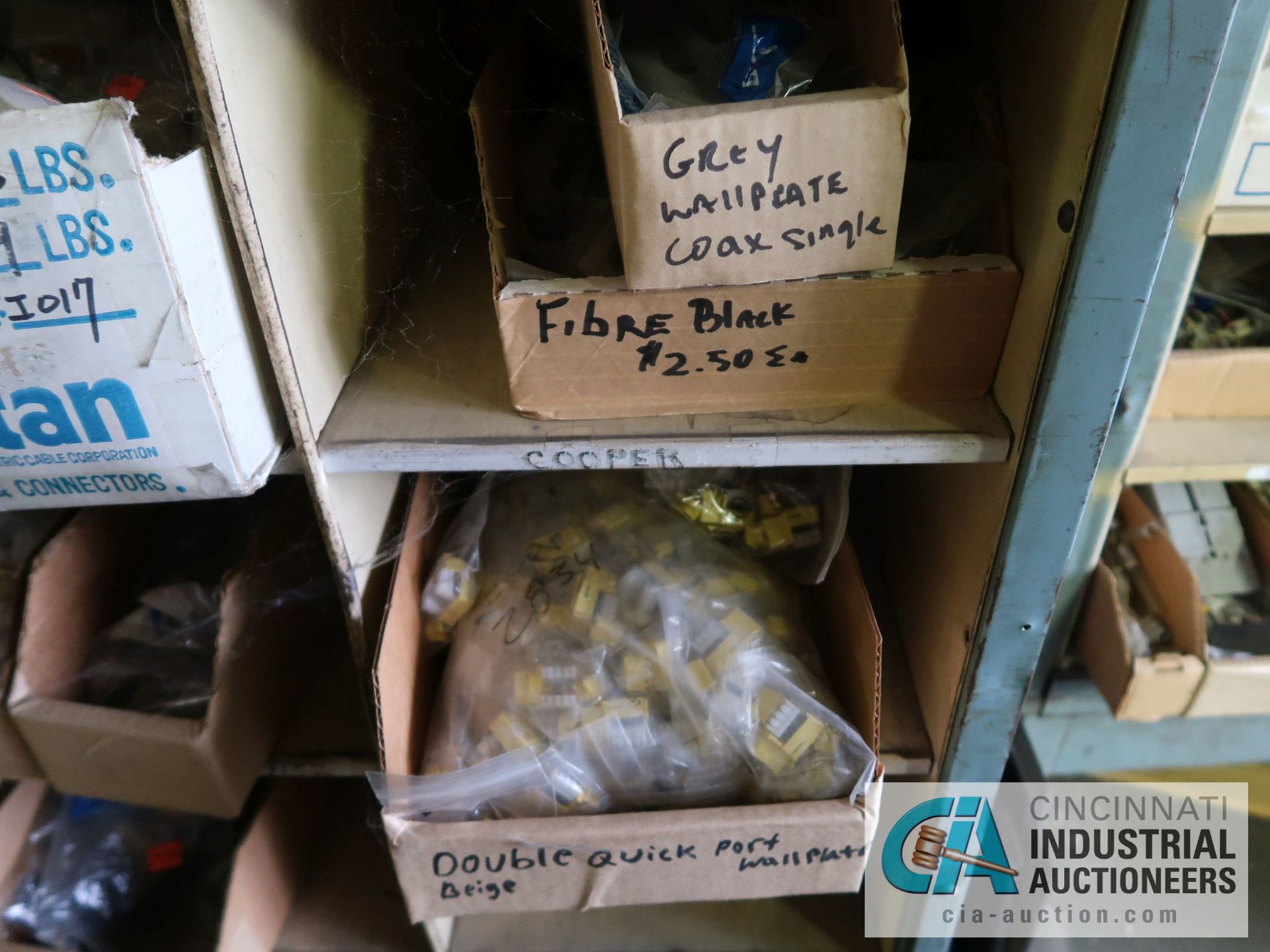 CONTENTS (8) PIGEON HOLE RACKS INCLUDING TUBES, INSULATORS, CONNECTORS, ELECTRONIC HARDWARE, - Image 23 of 51