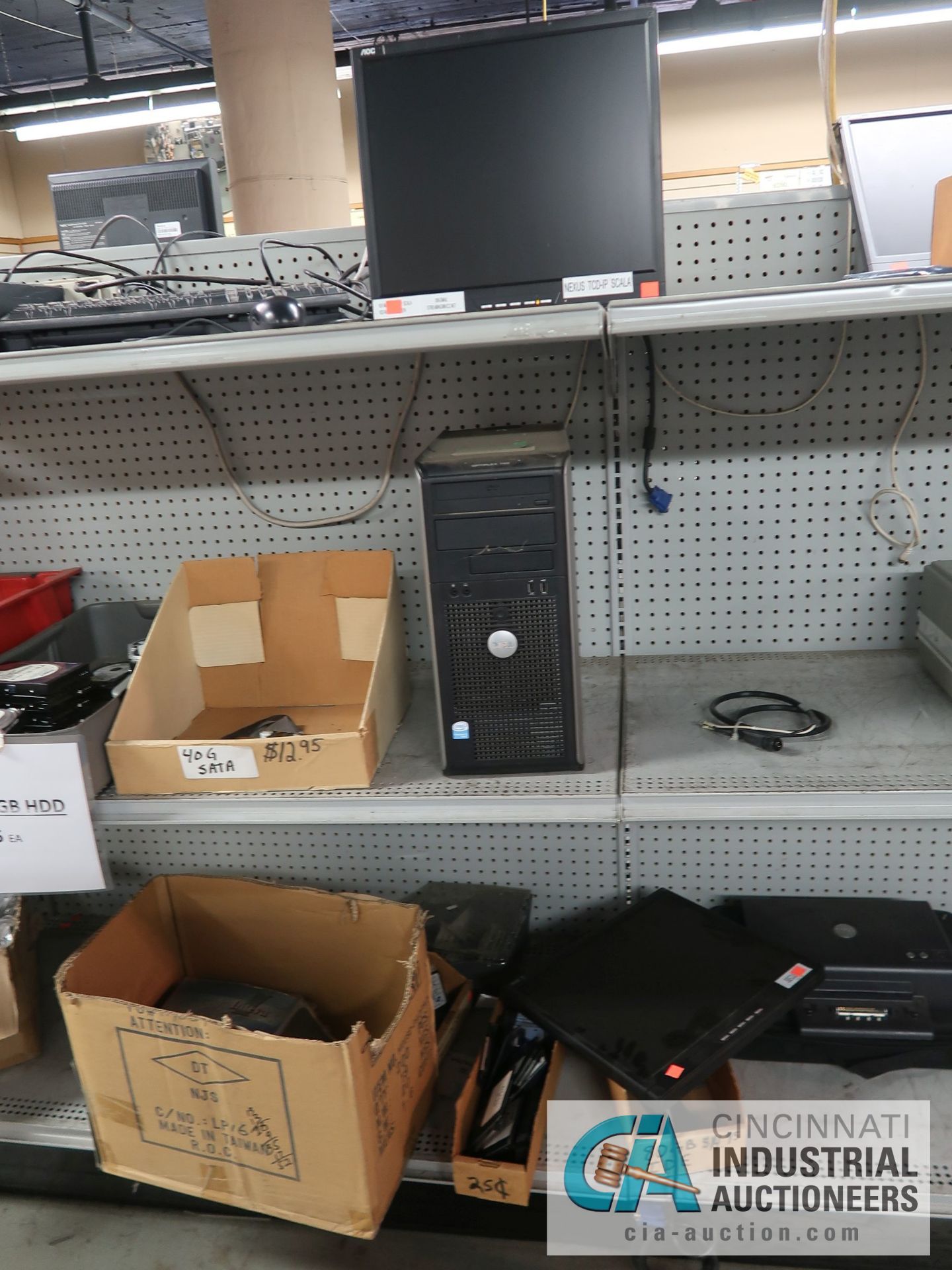 CONTENTS ON DISPLAY RACKS INCLUDING COMPUTER DRIVES, MEMORY, MONITORS, HARDWARE **NO FIXTURES** - Image 3 of 10