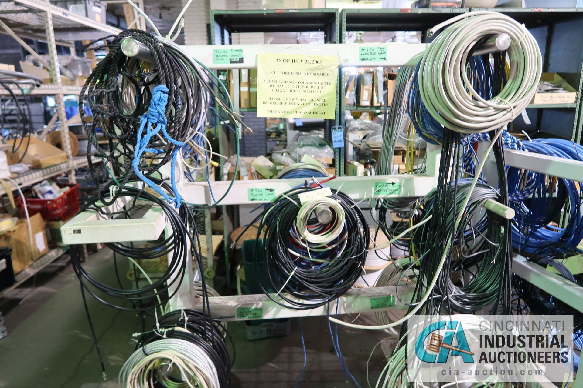 (LOT) ASSORTED LAN CABLES ON GREEN RACK AND ON CARTS - Image 3 of 10