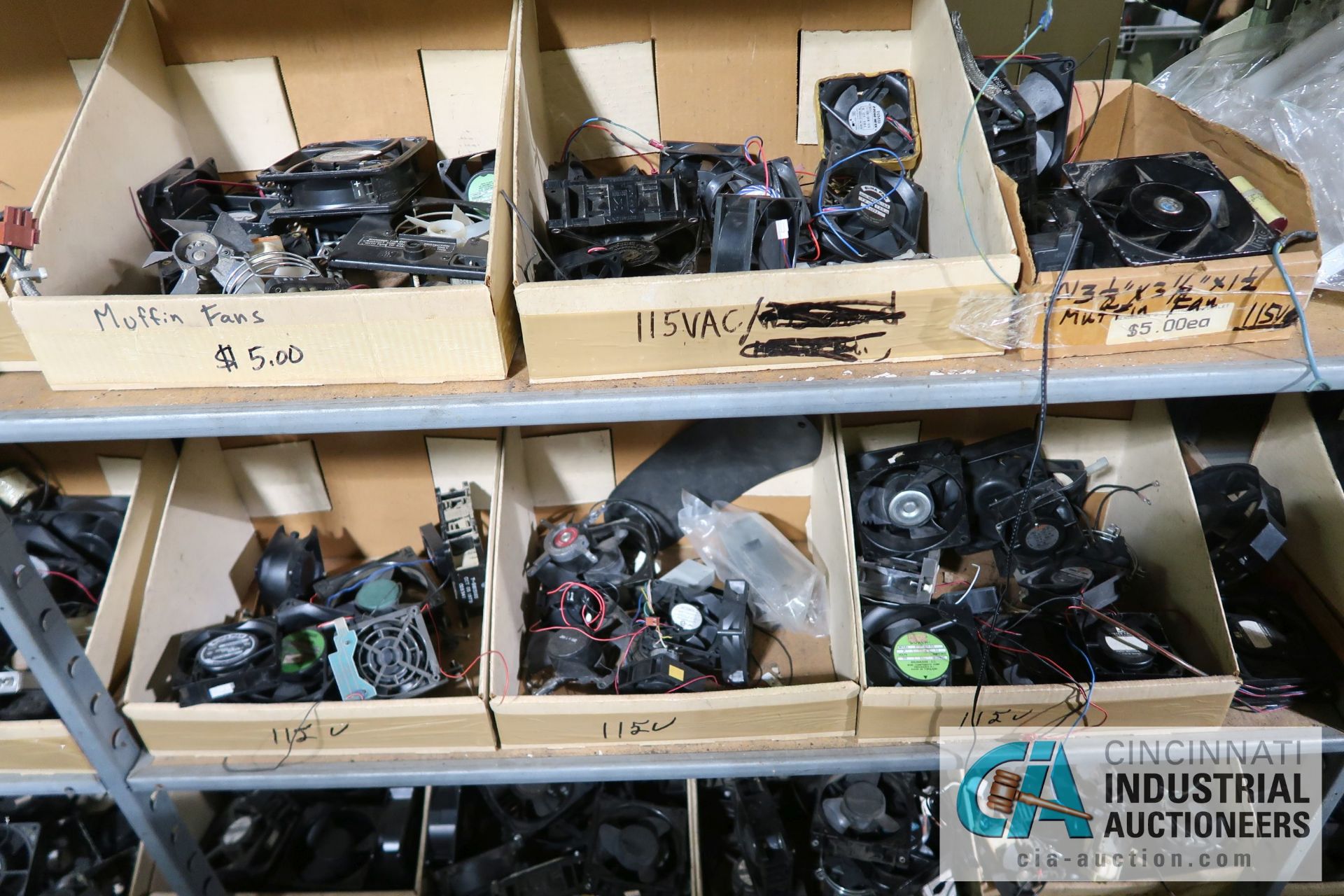 (LOT) LARGE QUANTITY OF COMPUTER FANS OF ALL SIZES ON (7) SECTIONS SHELVING - Image 9 of 21